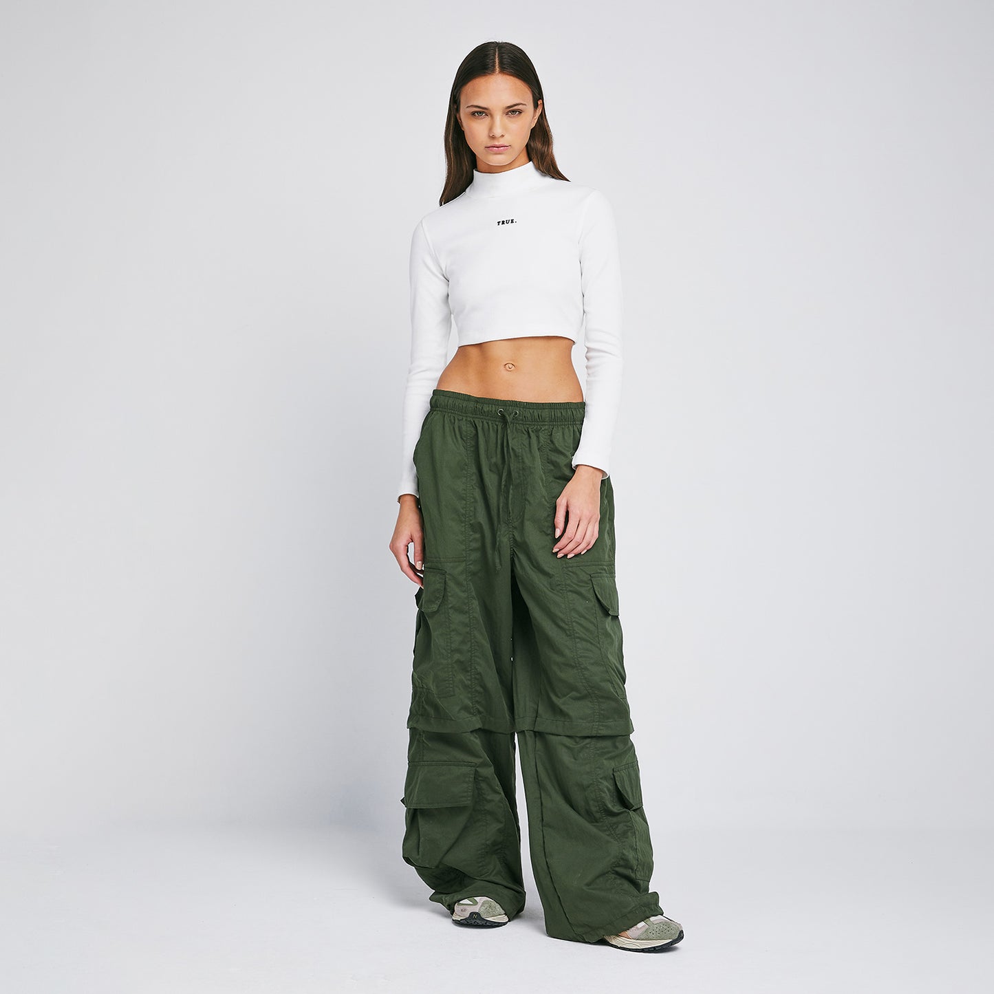 Active Baggy Cargo Pants Military Green