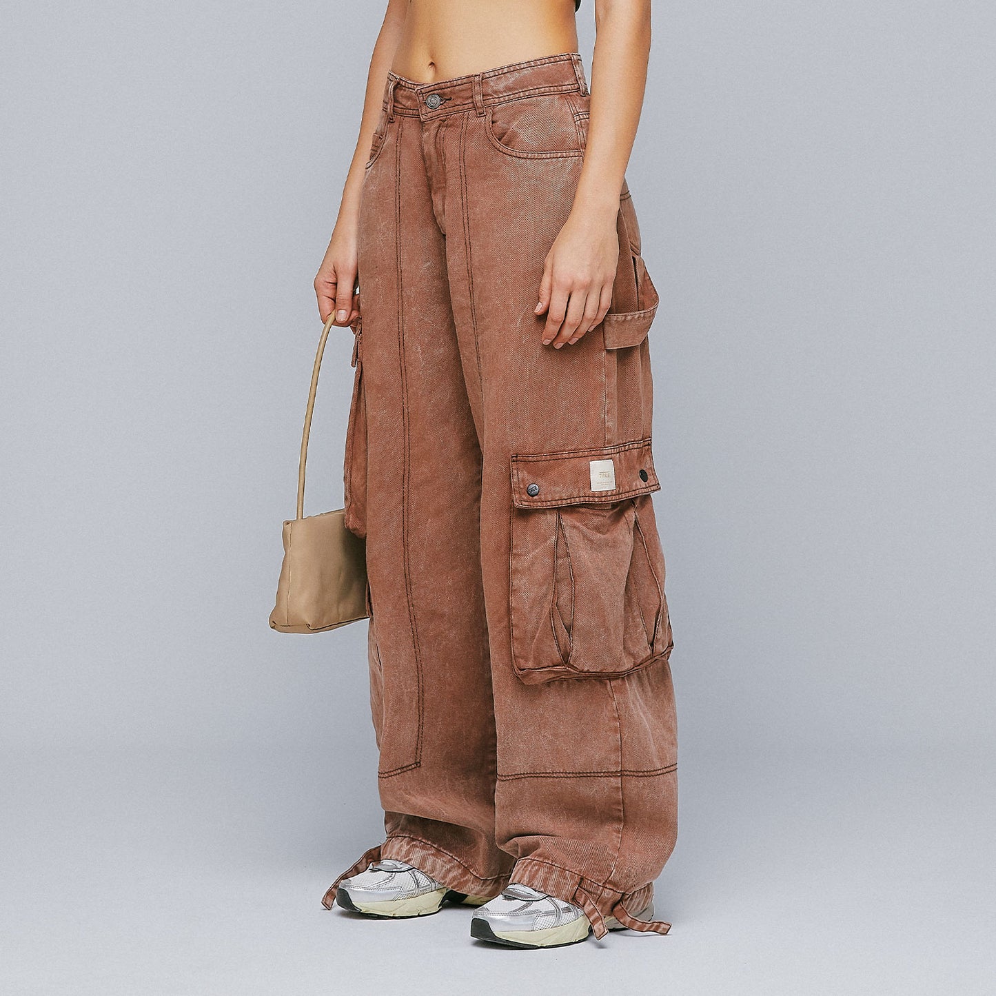 Cargo Multi-Pocket Pants Washed Brown