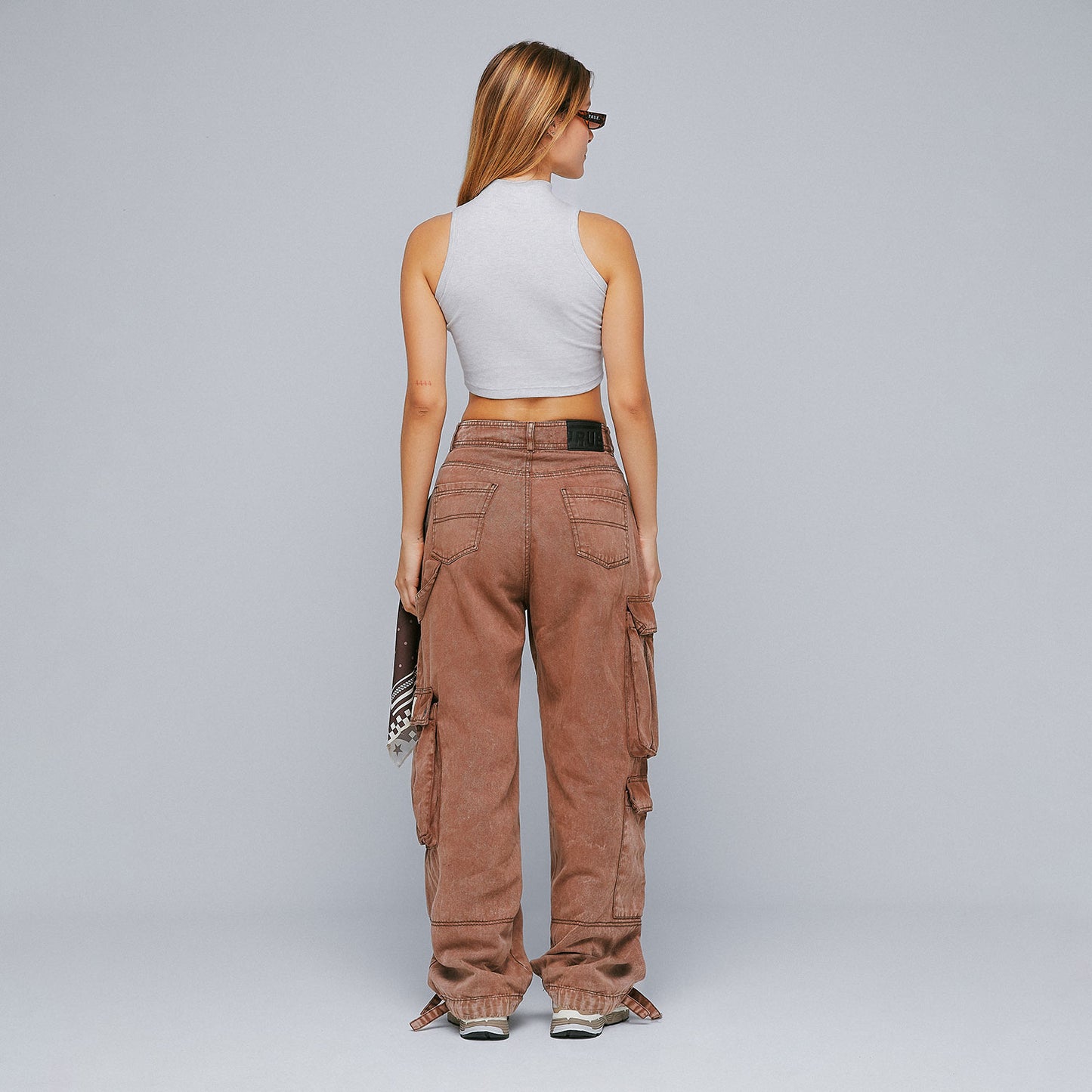 Cargo Multi-Pocket Pants Washed Brown