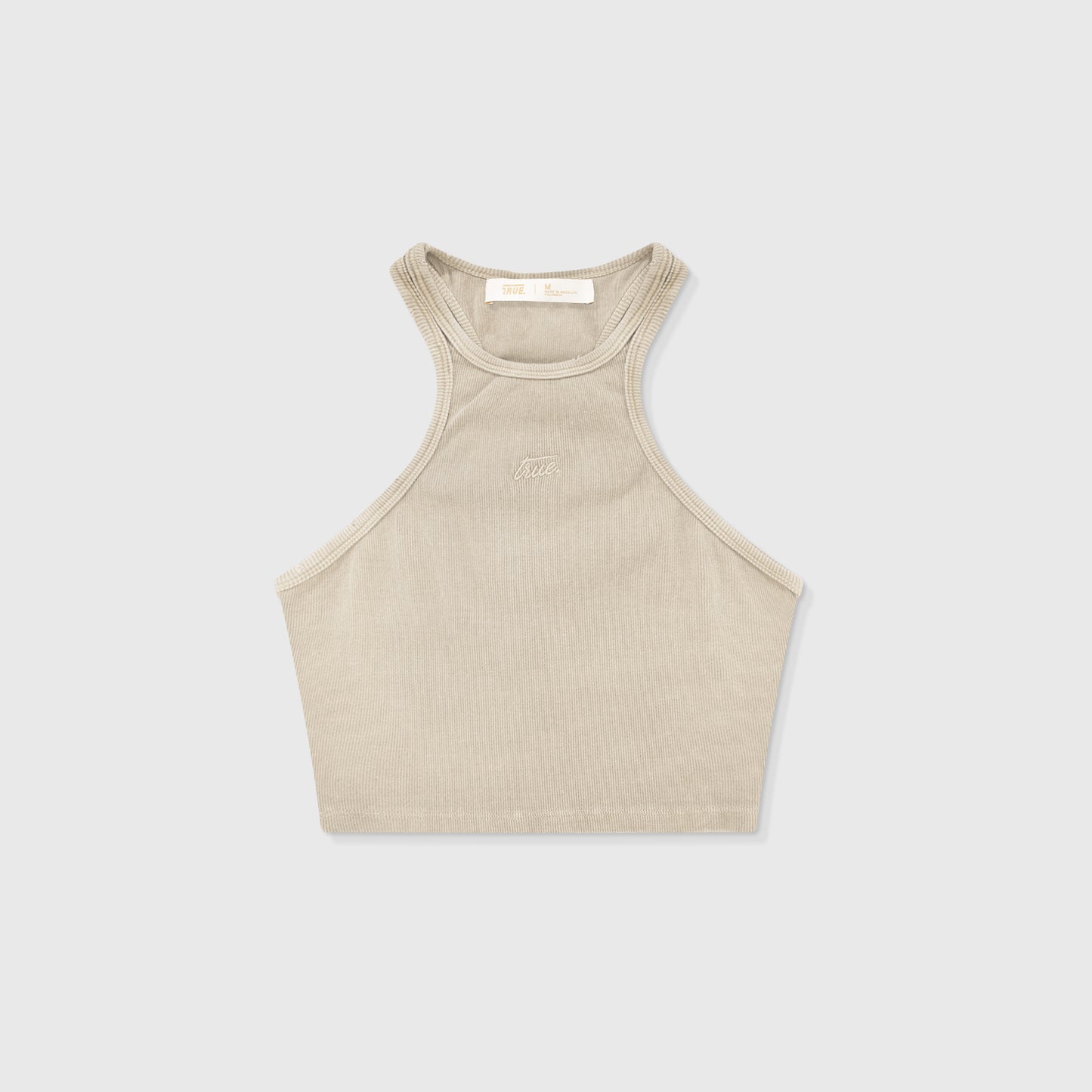 Core Ribbed Crop Tank Sand