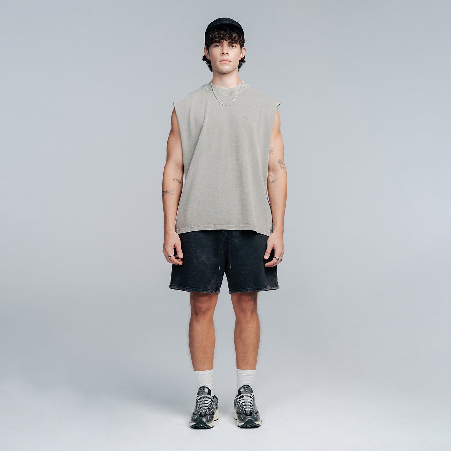 Core Washed Shorts Dark Grey