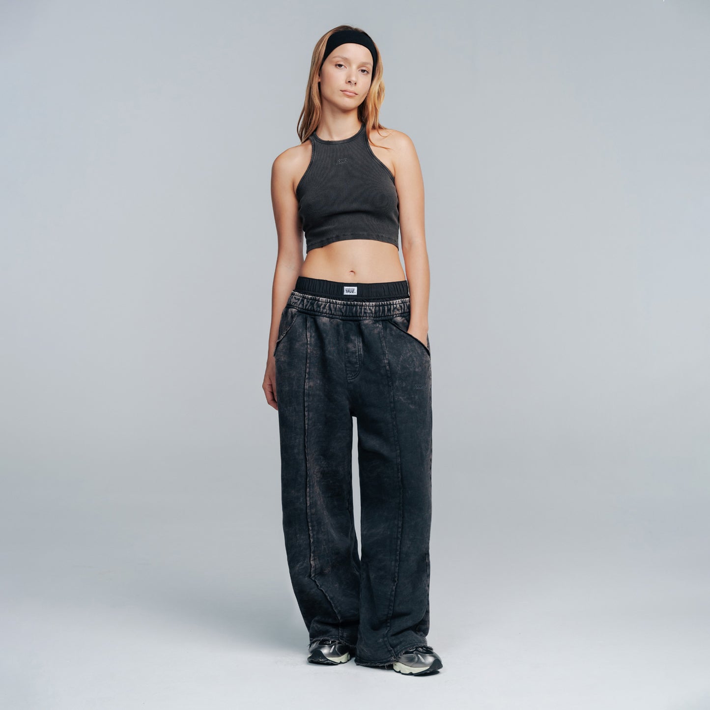 Washed Sweat Pants Dark Grey