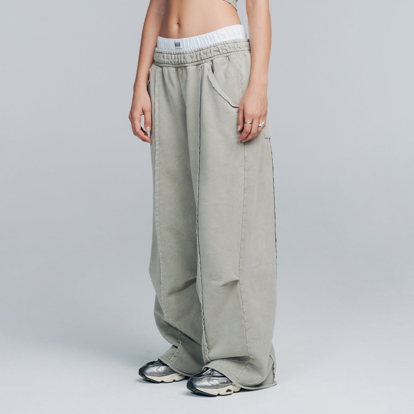 Washed Sweat Pants Light Grey