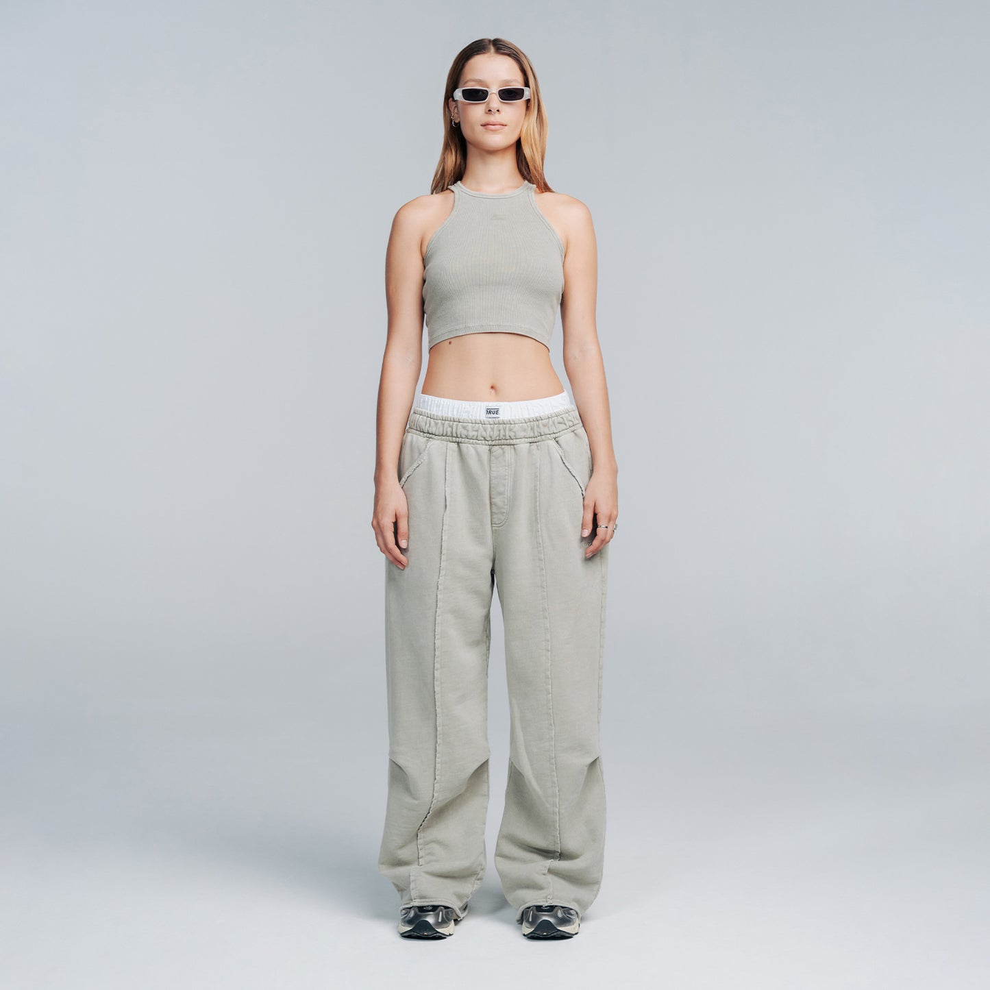 Washed Sweat Pants Light Grey