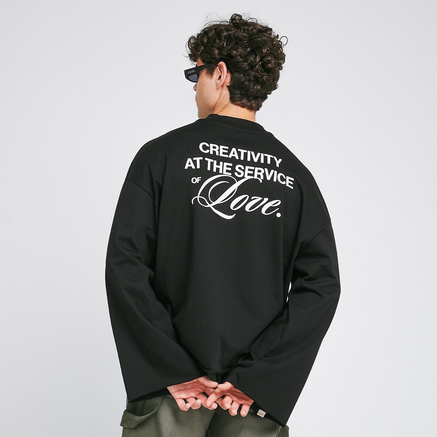 Creative Wide Long Sleeve Tee Black