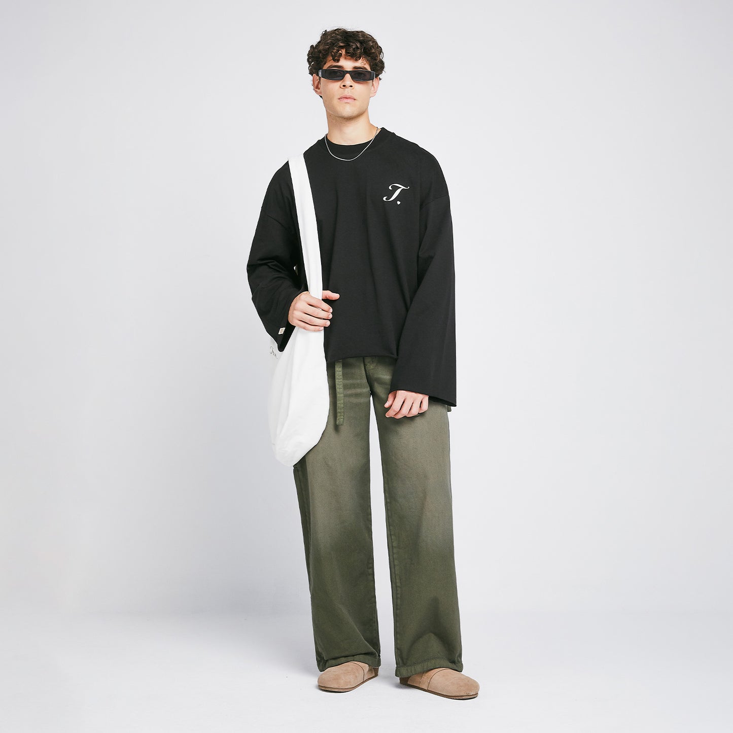 Creative Wide Long Sleeve Tee Black