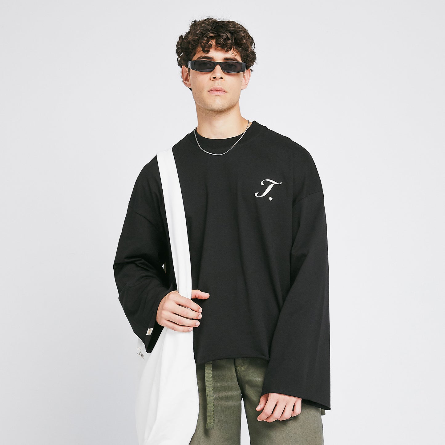 Creative Wide Long Sleeve Tee Black