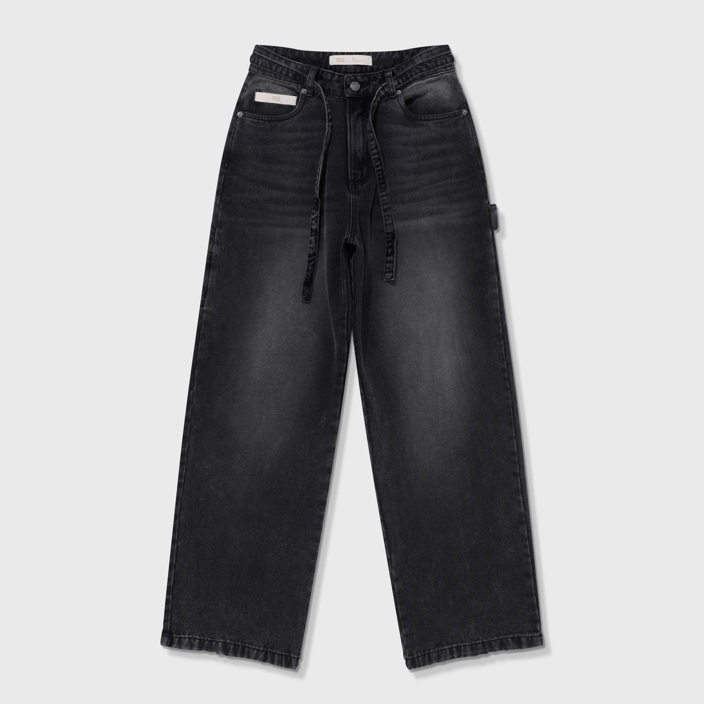 Dirty-Wash Mid-Rise Pants Black