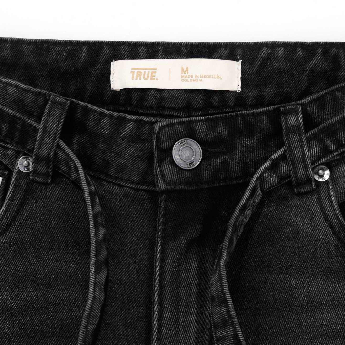 Dirty-Wash Mid-Rise Pants Black