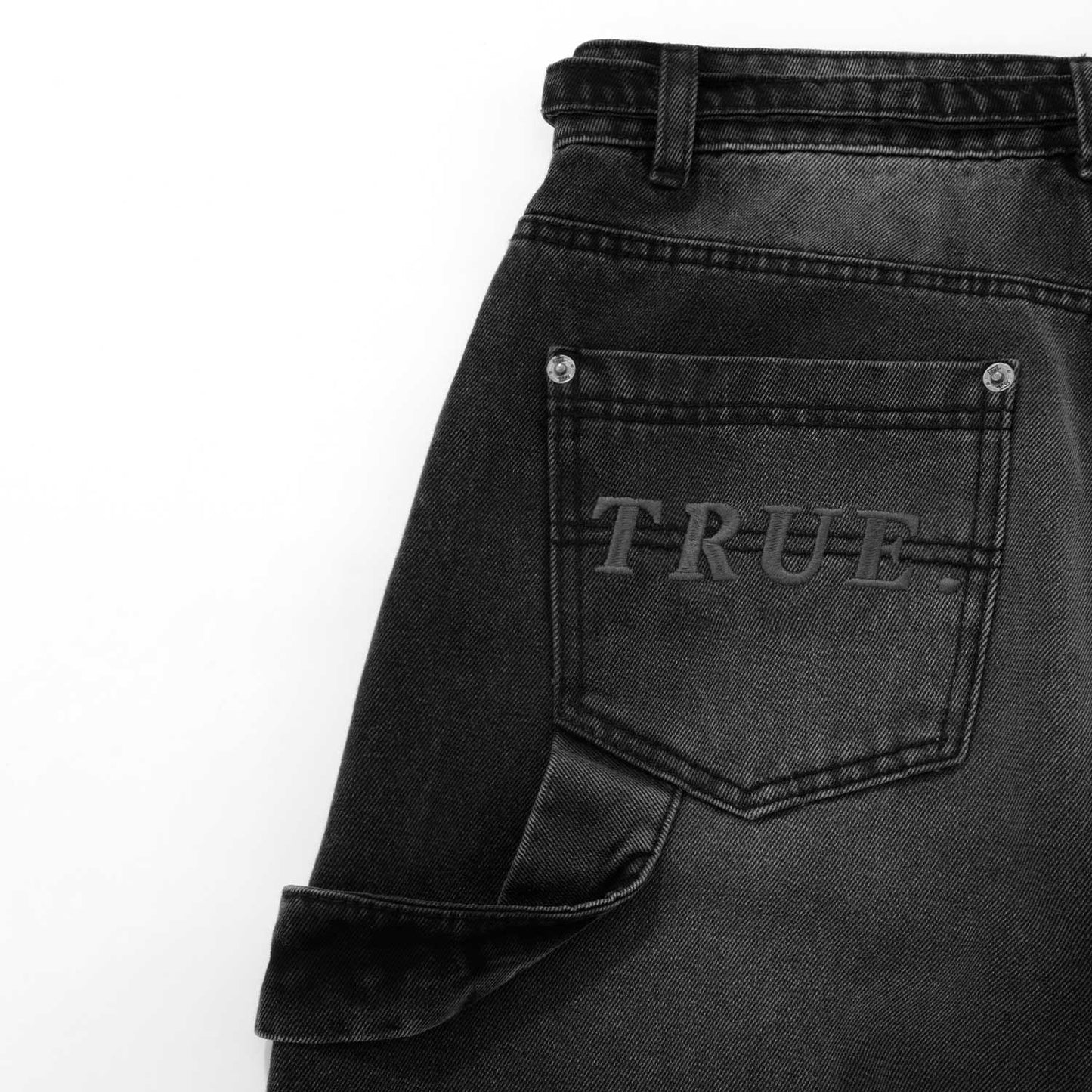 Dirty-Wash Mid-Rise Pants Black