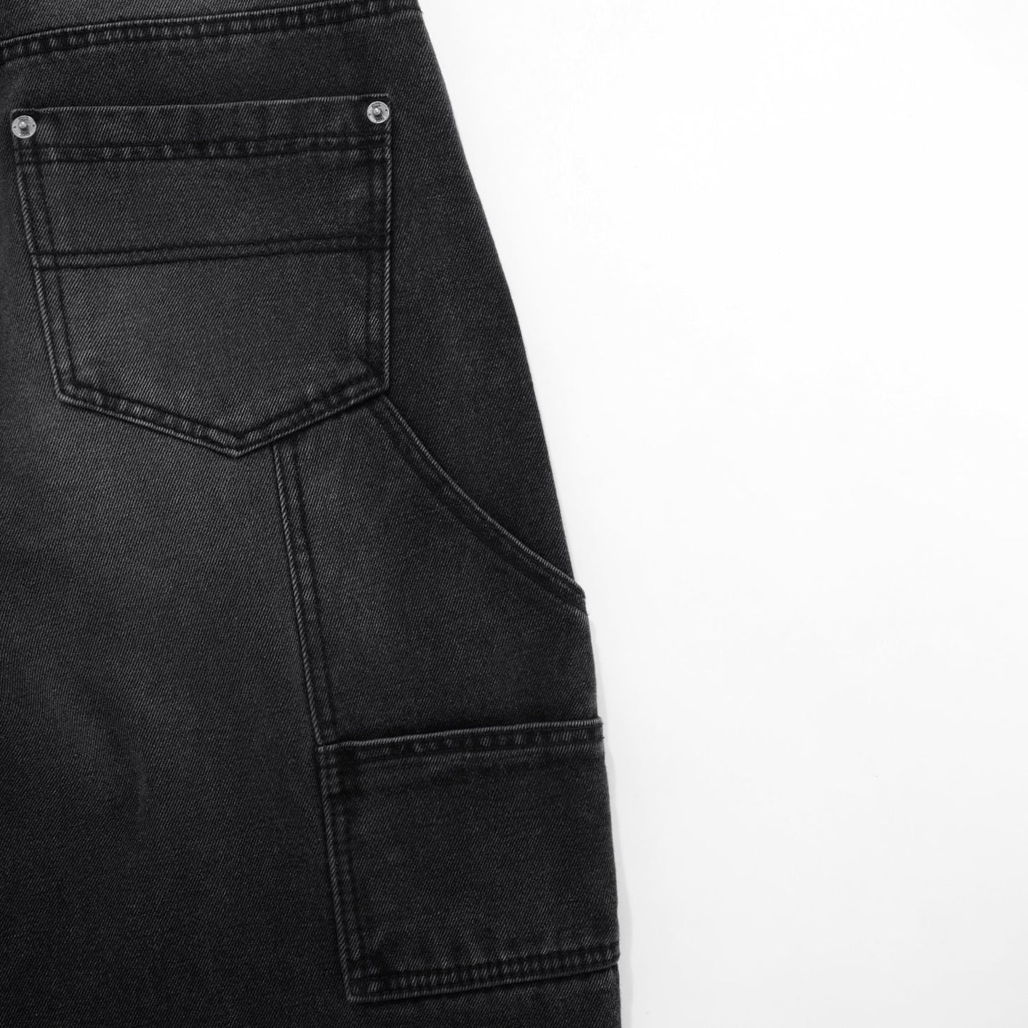 Dirty-Wash Mid-Rise Pants Black