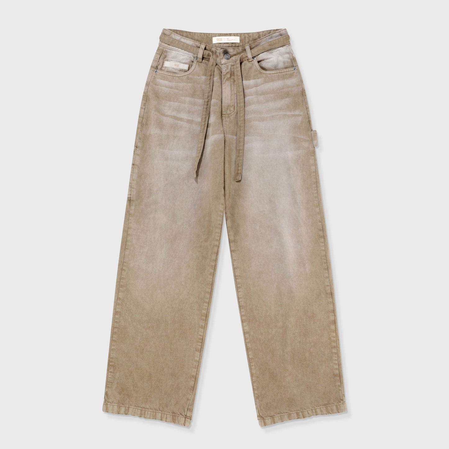 Dirty-Wash Mid-Rise Pants Sand