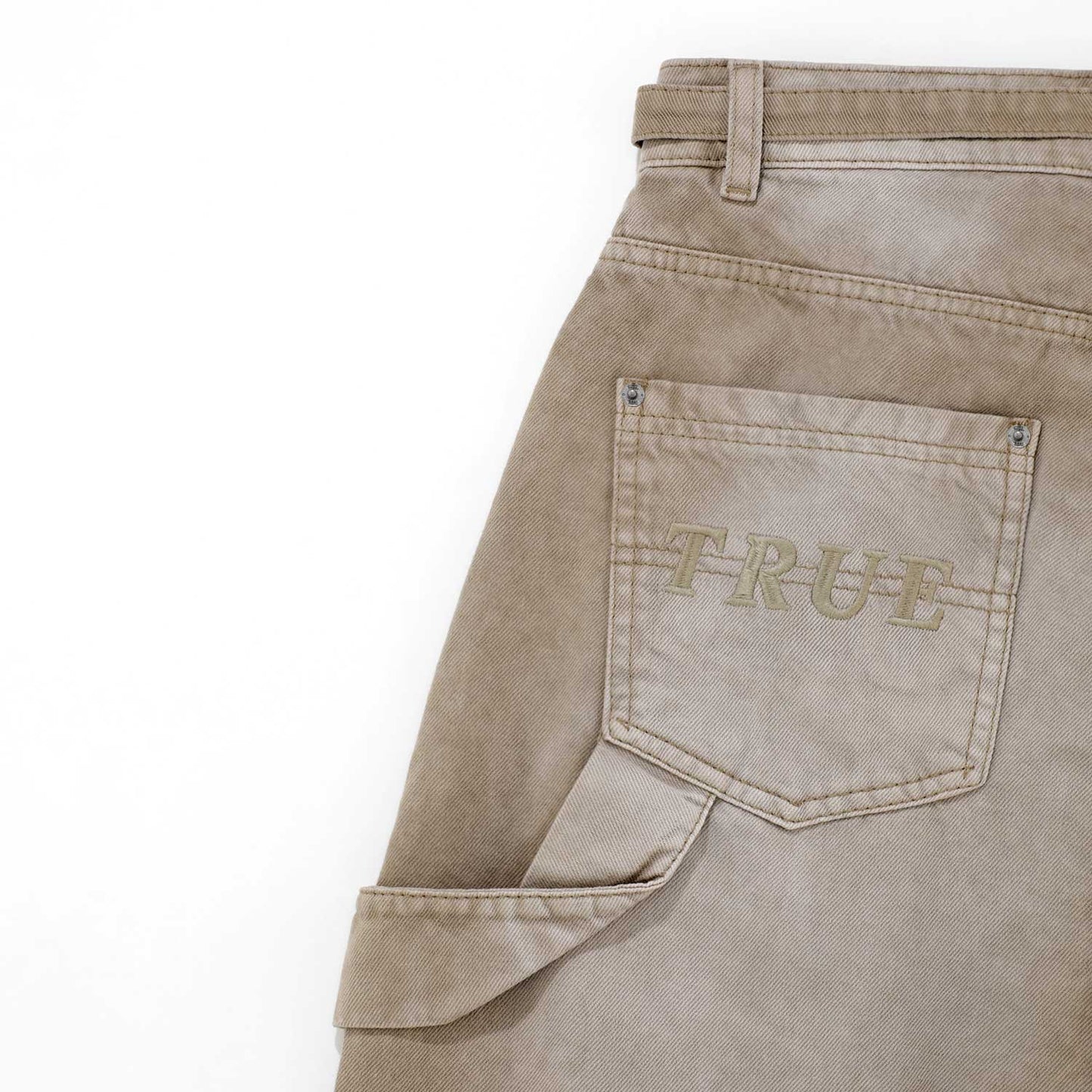 Dirty-Wash Mid-Rise Pants Sand