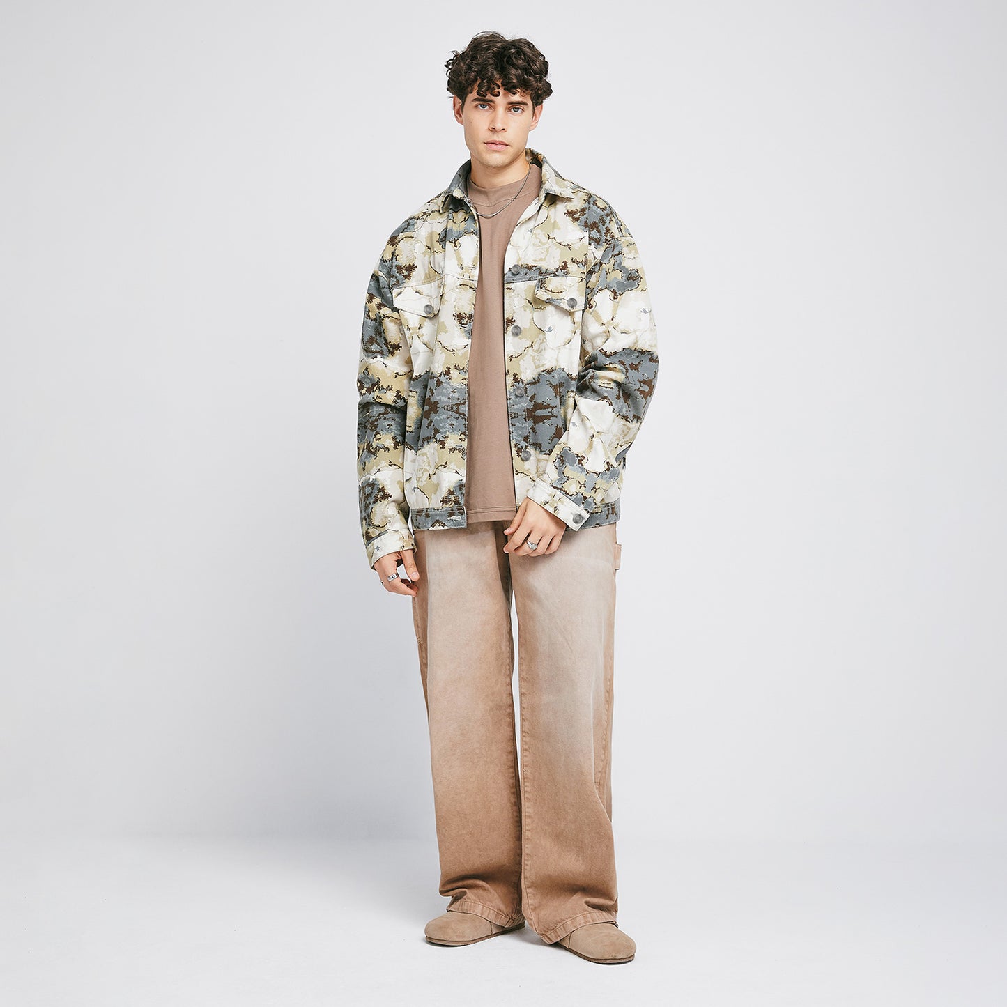Dirty-Wash Mid-Rise Pants Sand
