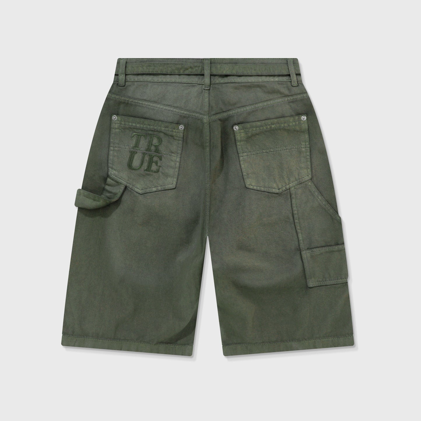 Dirty-Wash Jorts Military Green