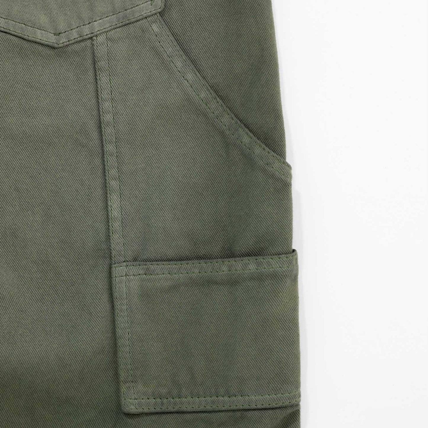 Dirty-Wash Jorts Military Green
