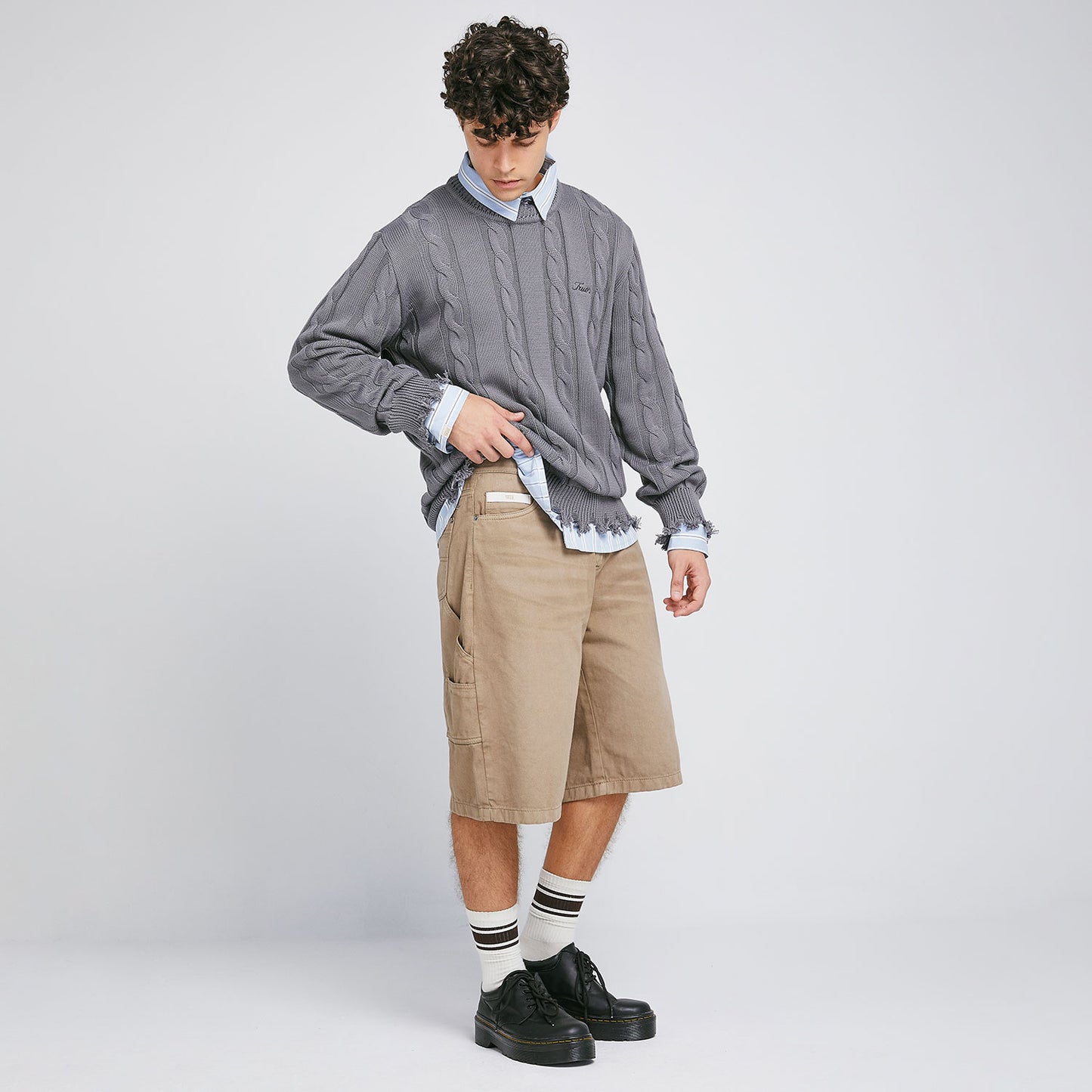 Dirty-Wash Jorts Sand