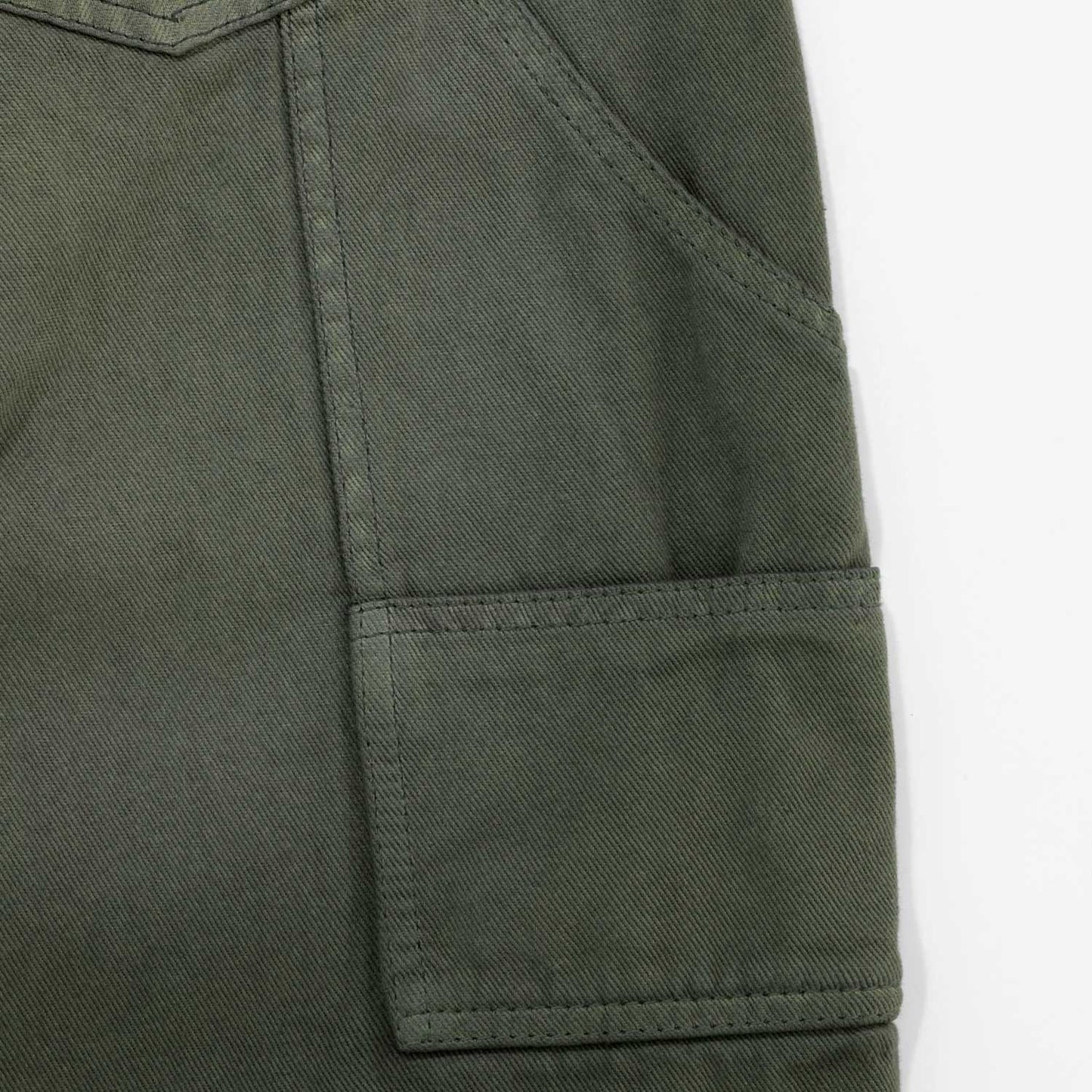 Dirty-Wash Low-Rise Pants Military Green
