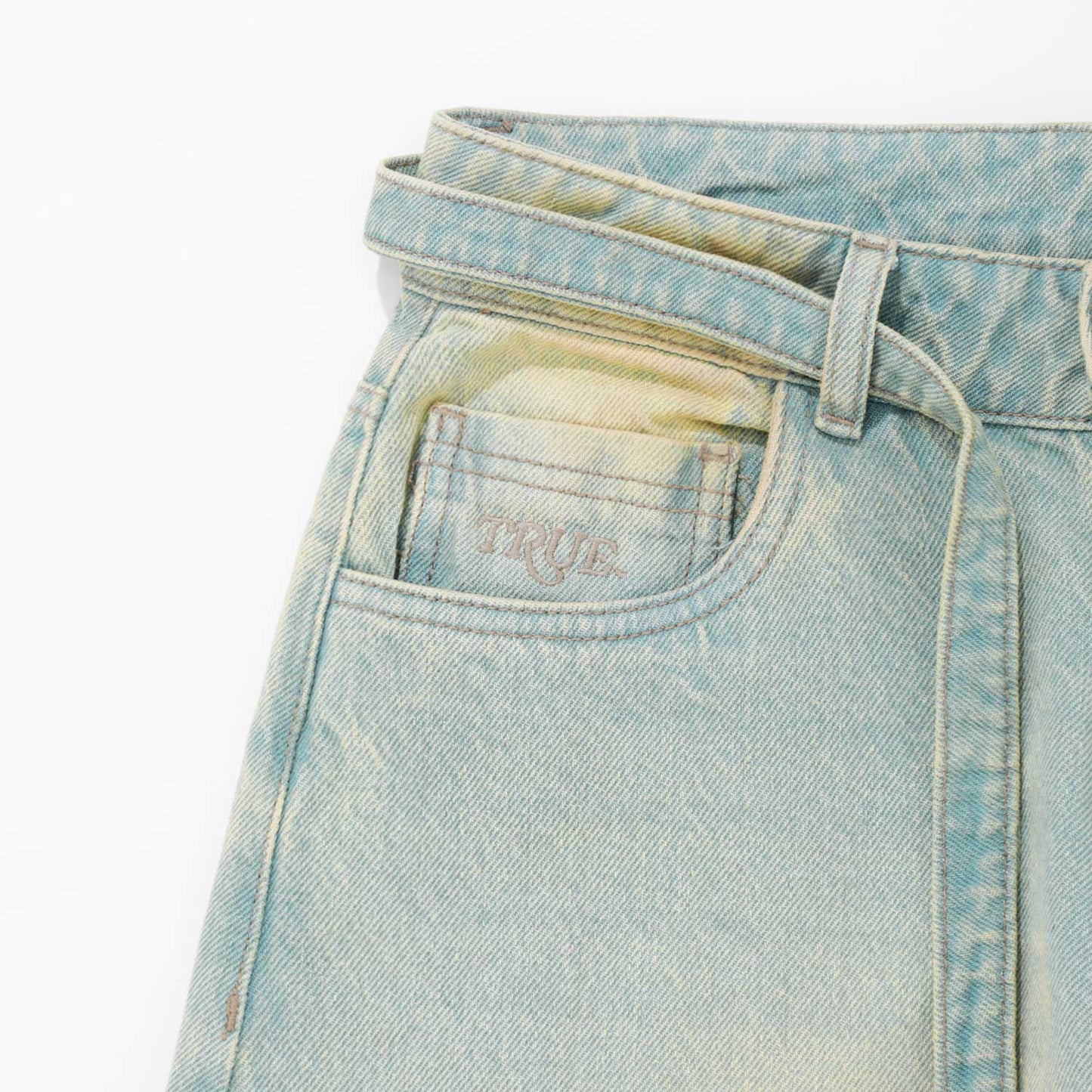 Dirty Wide-Leg Jeans Blue