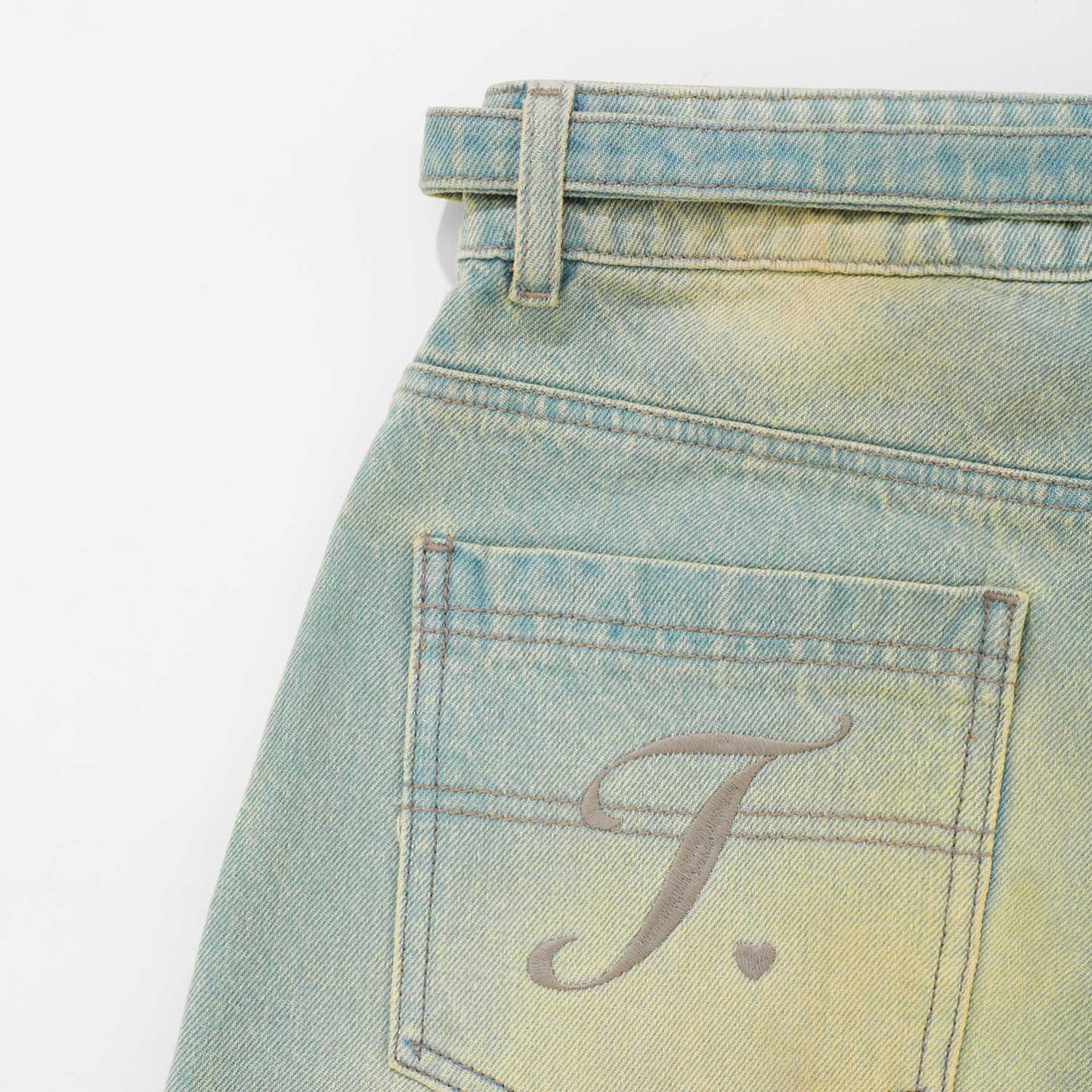 Dirty Wide-Leg Jeans Blue