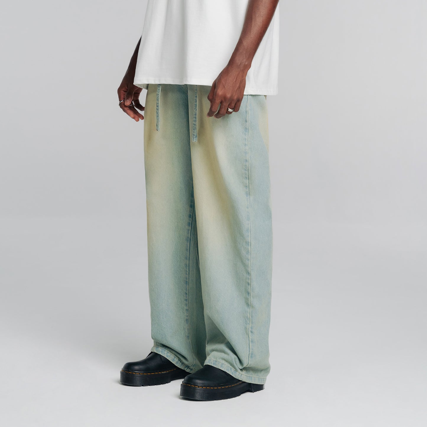 Dirty Wide-Leg Jeans Blue