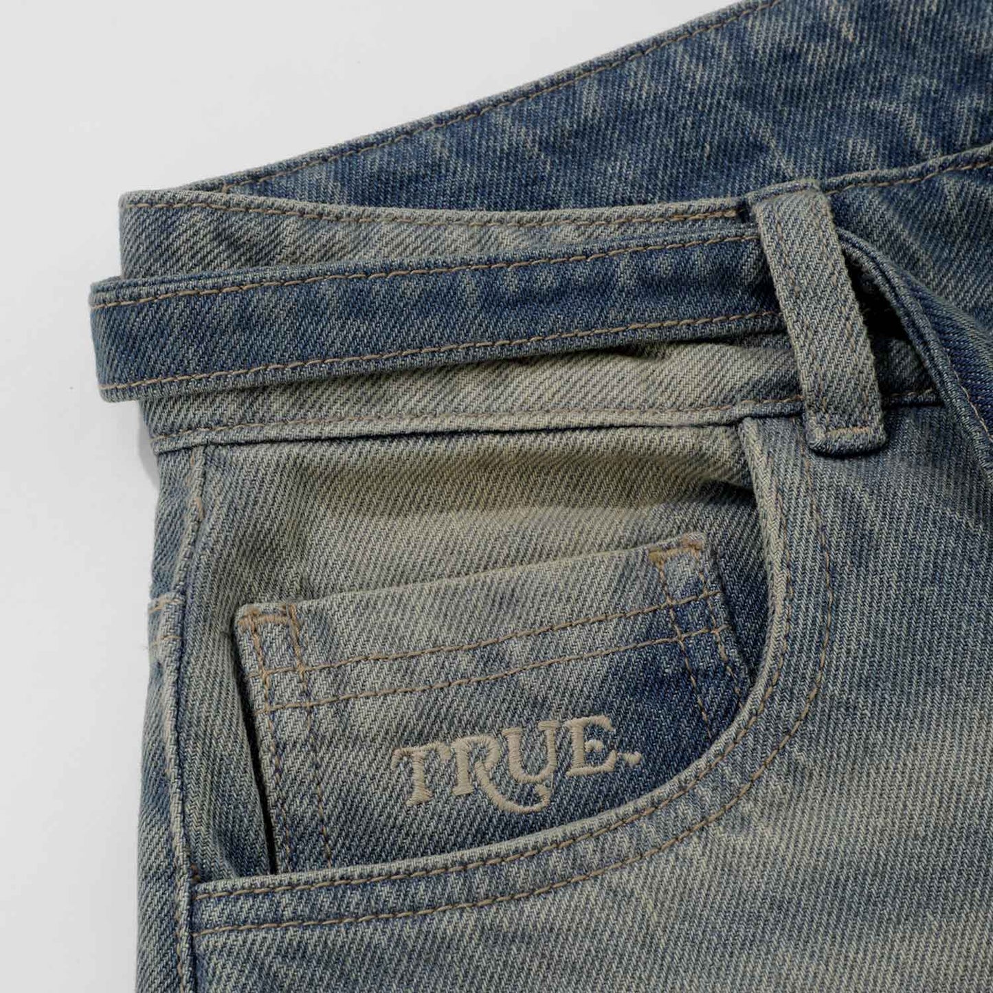 Dirty Wide-Leg Jeans Dark Blue