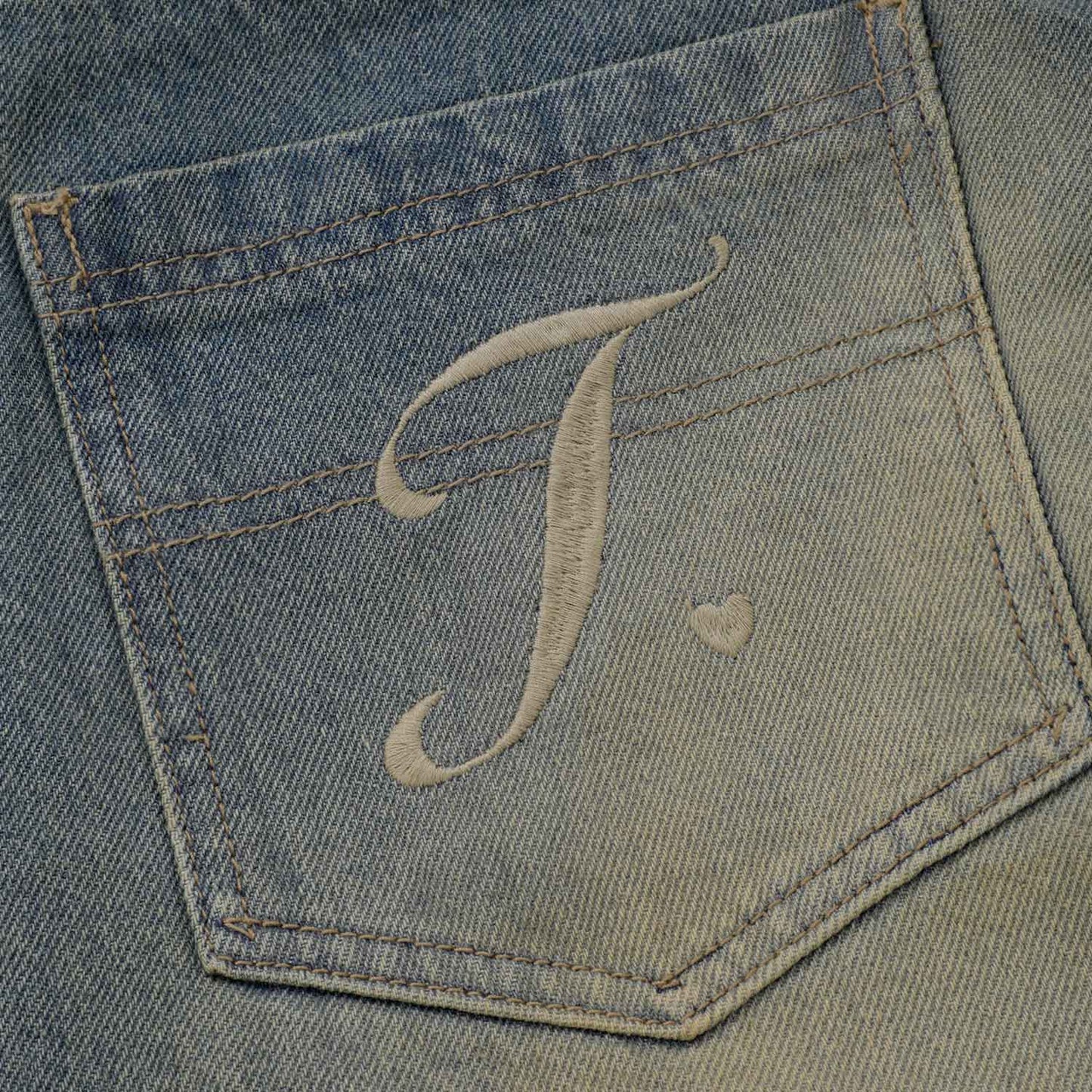 Dirty Wide-Leg Jeans Dark Blue