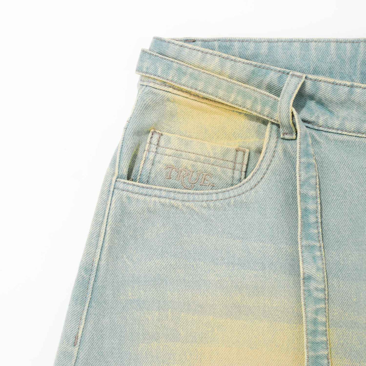 Dirty Wide-Leg Jorts Blue