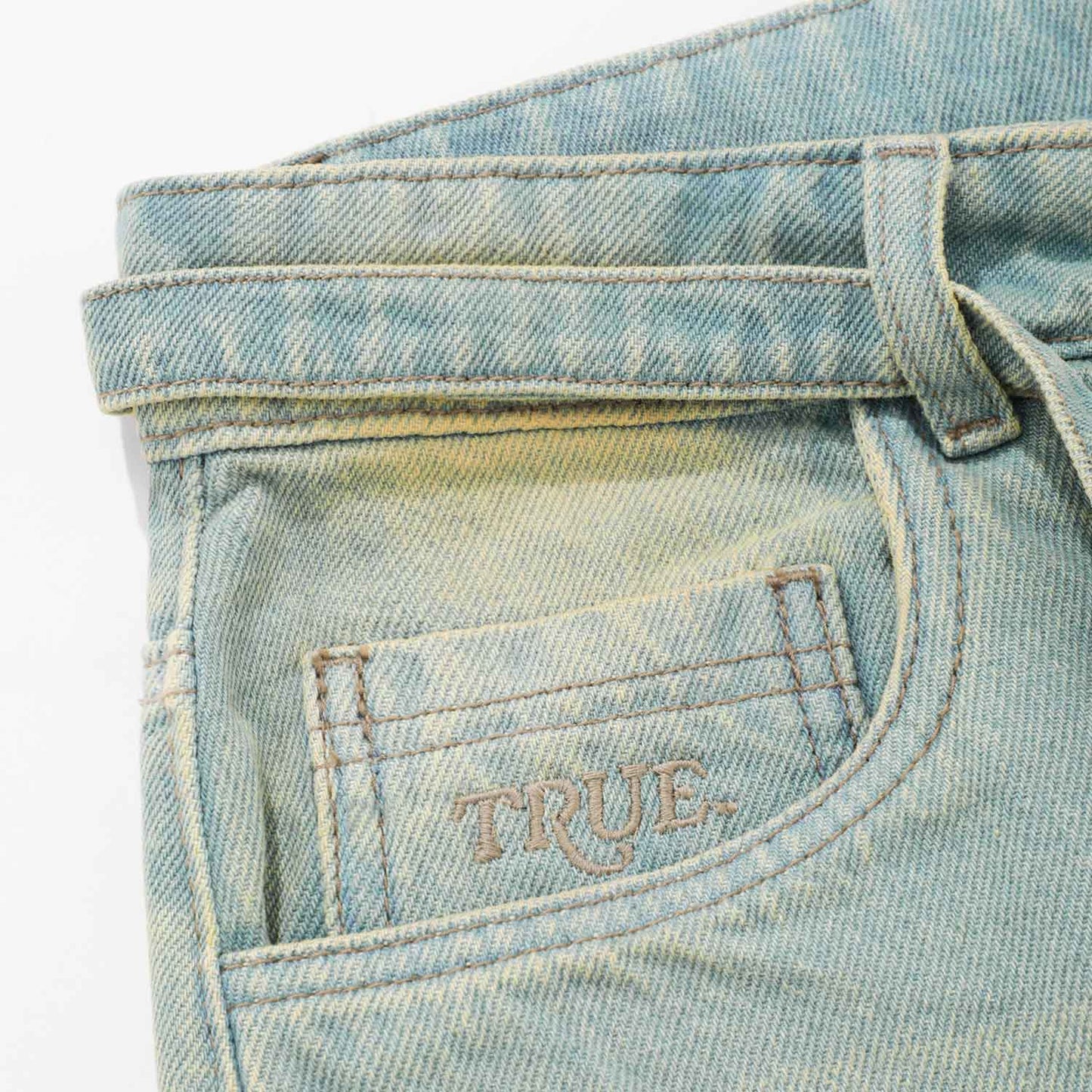 Dirty Wide-Leg Jorts Blue
