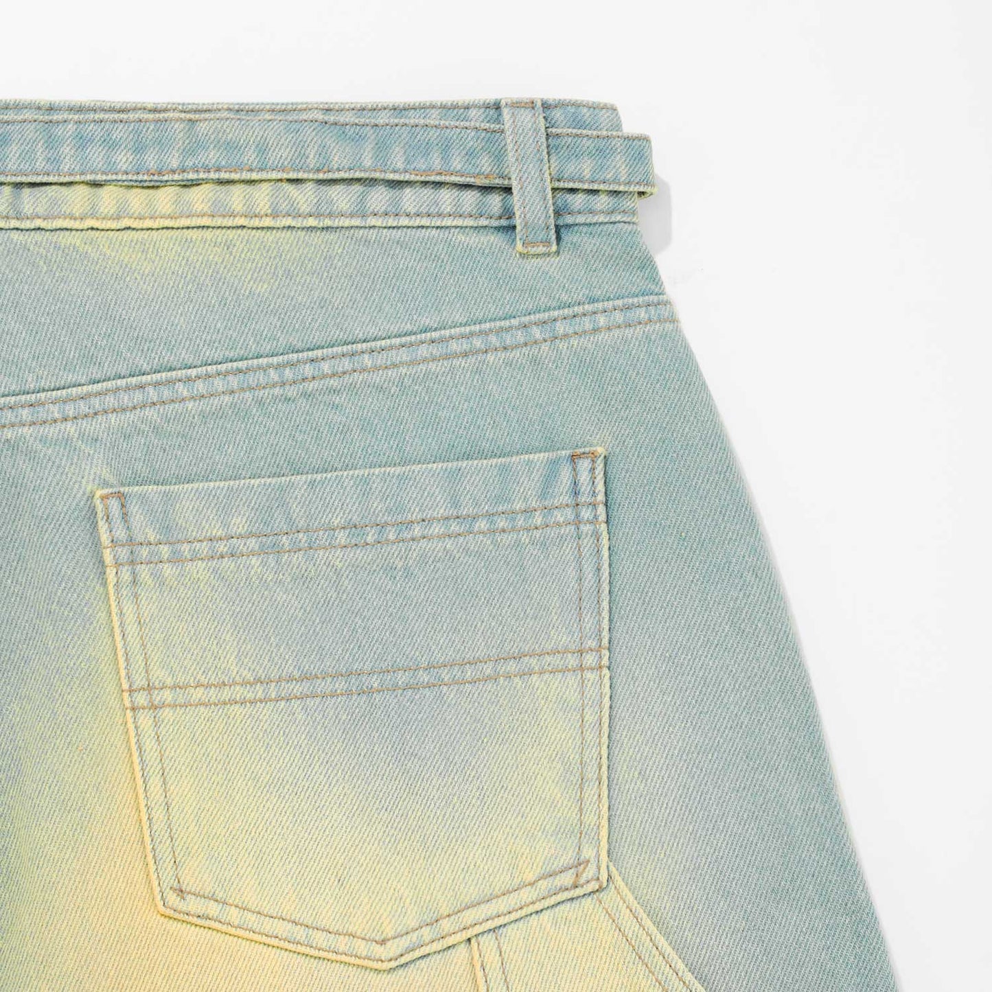 Dirty Wide-Leg Jorts Blue