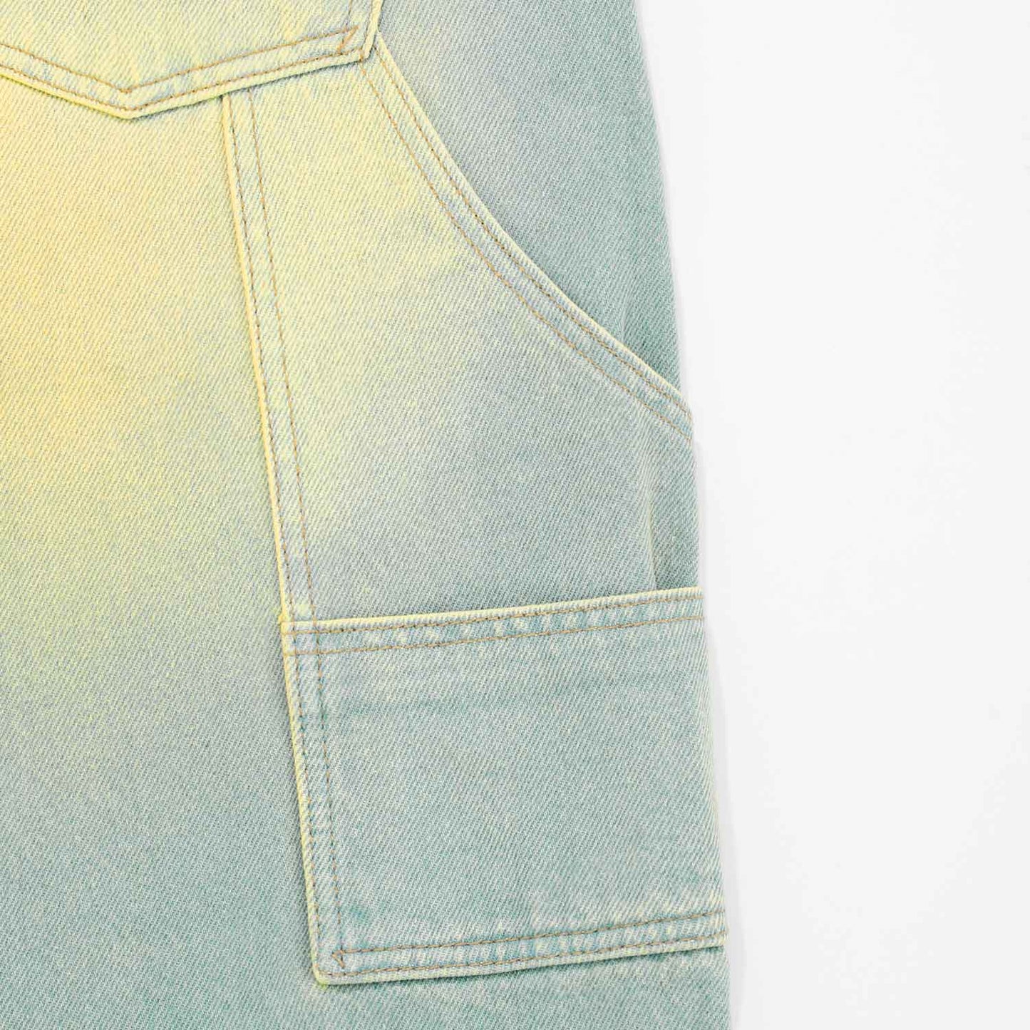 Dirty Wide-Leg Jorts Blue