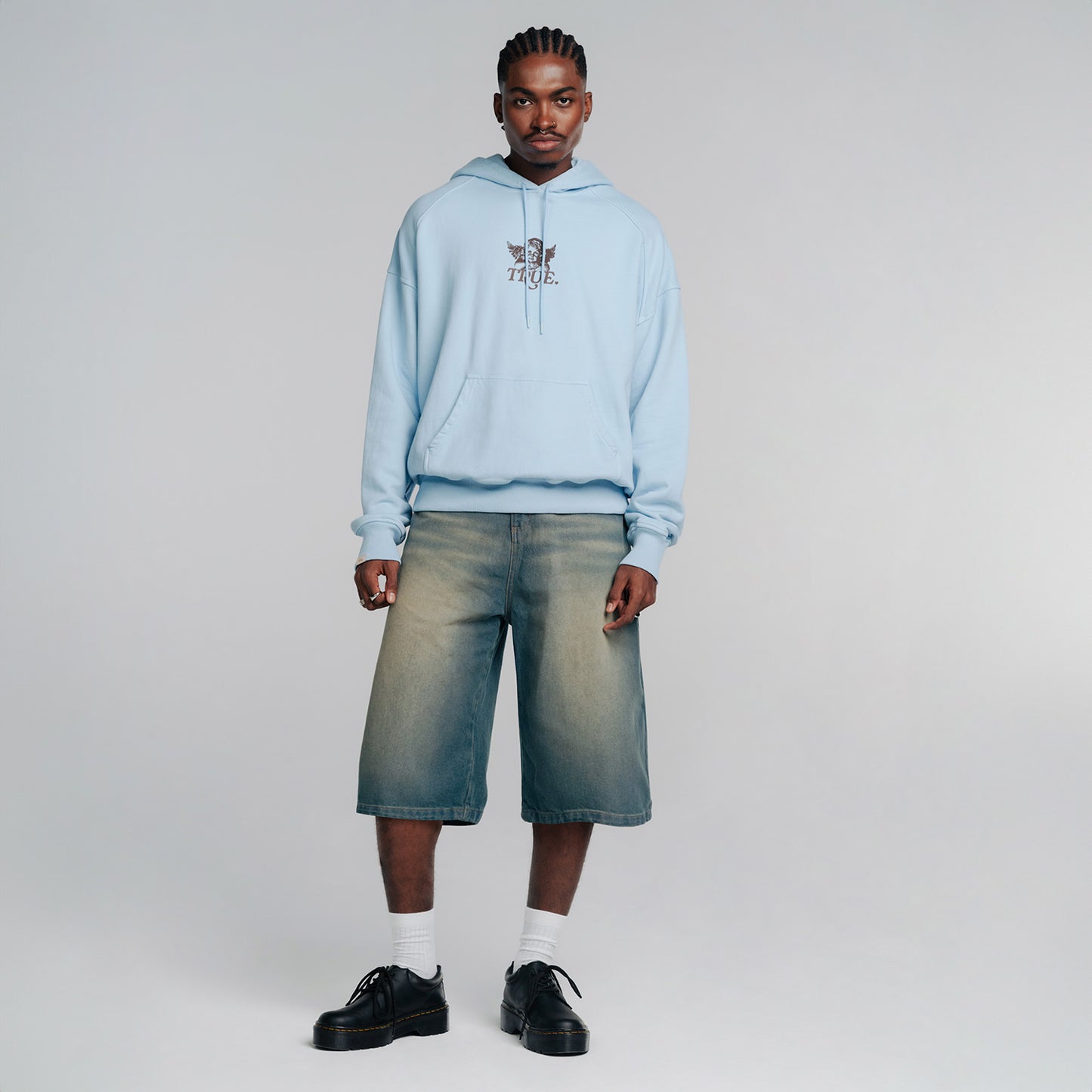 Dirty Wide-Leg Jorts Dark Blue