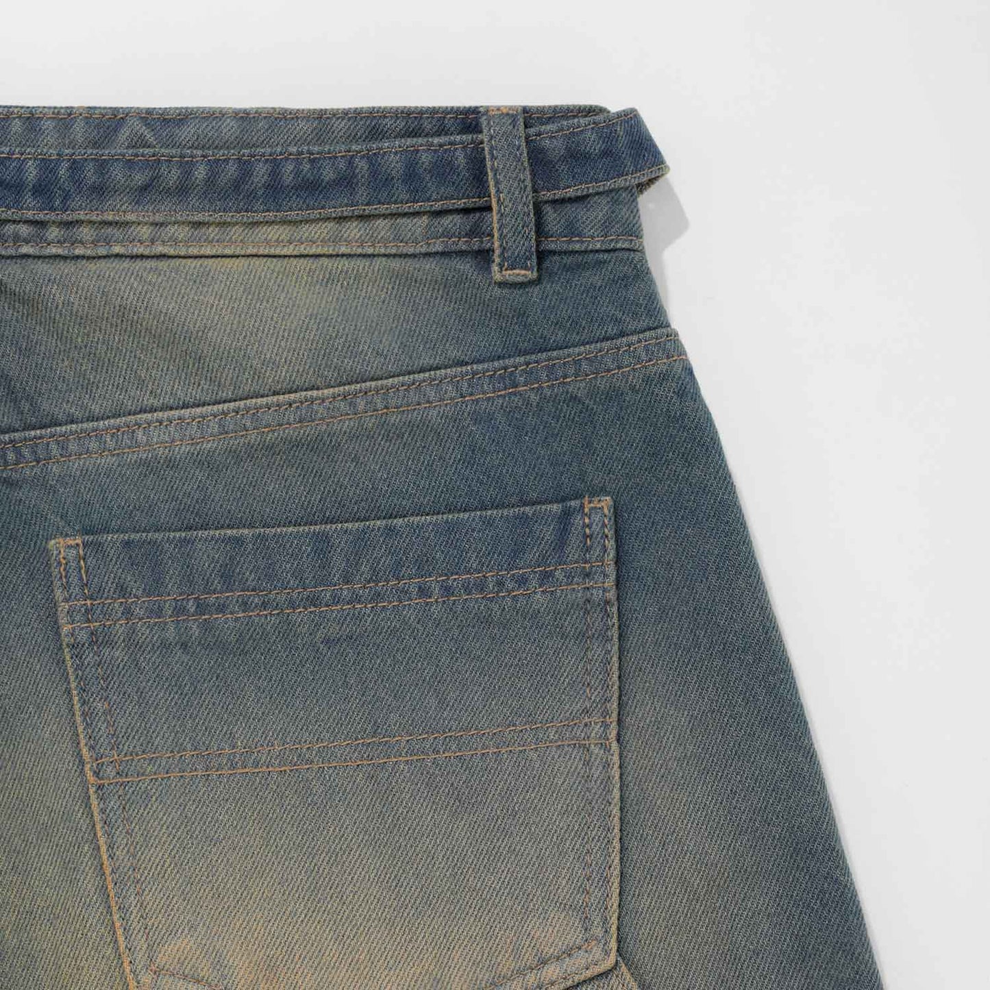 Dirty Wide-Leg Jorts Dark Blue