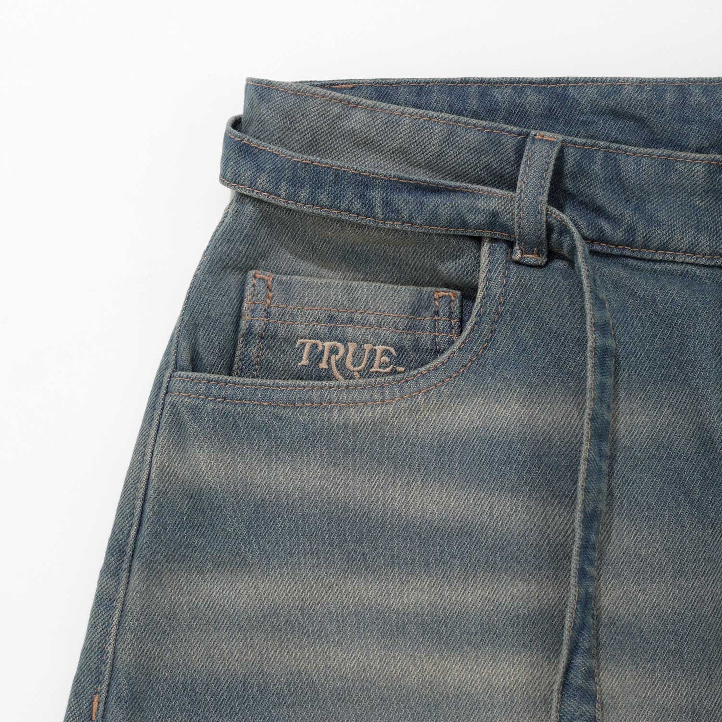 Dirty Wide-Leg Jorts Dark Blue