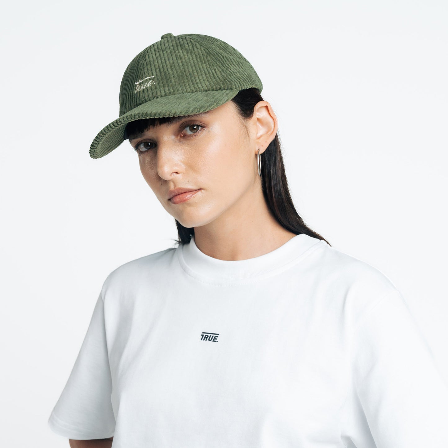 Gorra Corduroy Script Logo Verde Militar
