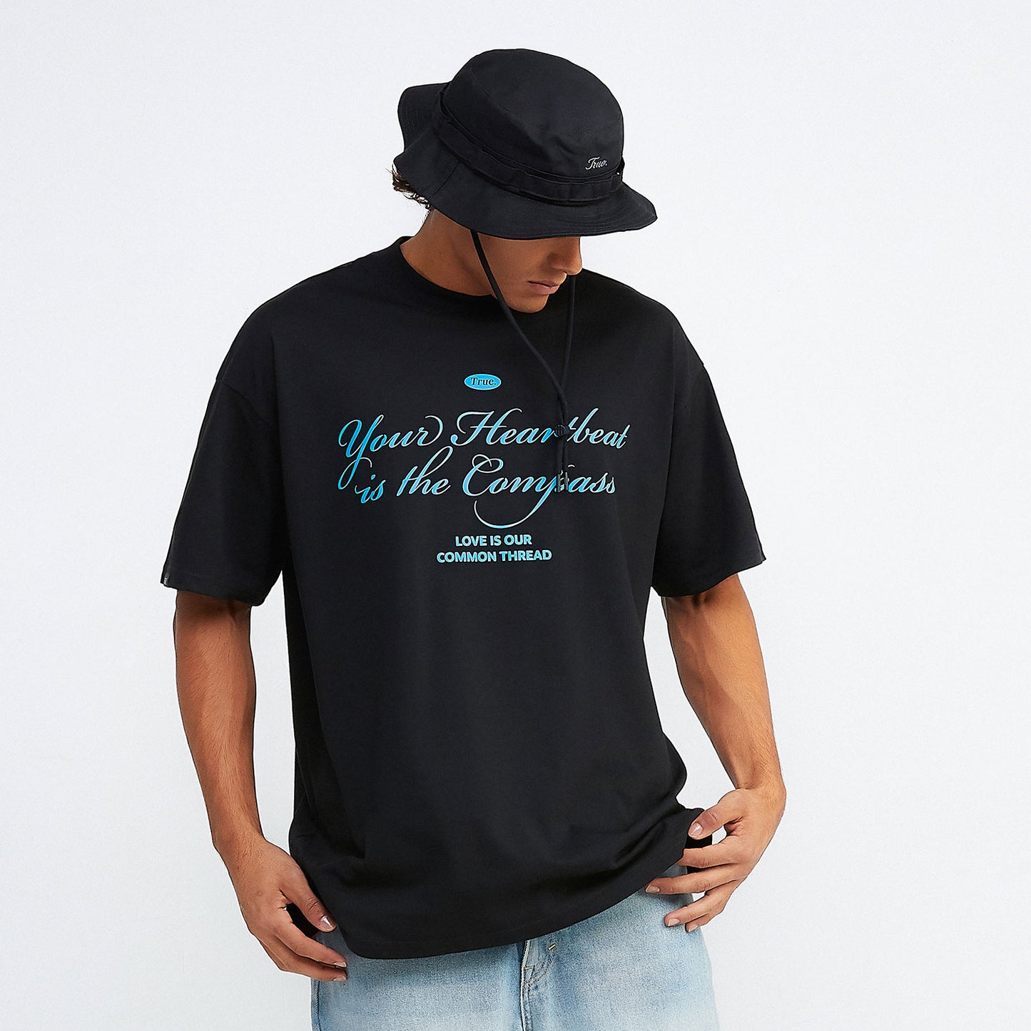 Heartbeat Oversized T-Shirt Black