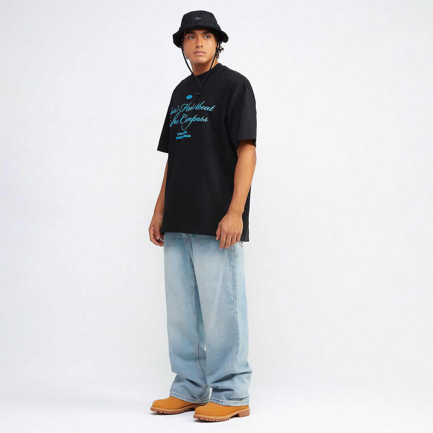Heartbeat Oversized T-Shirt Black