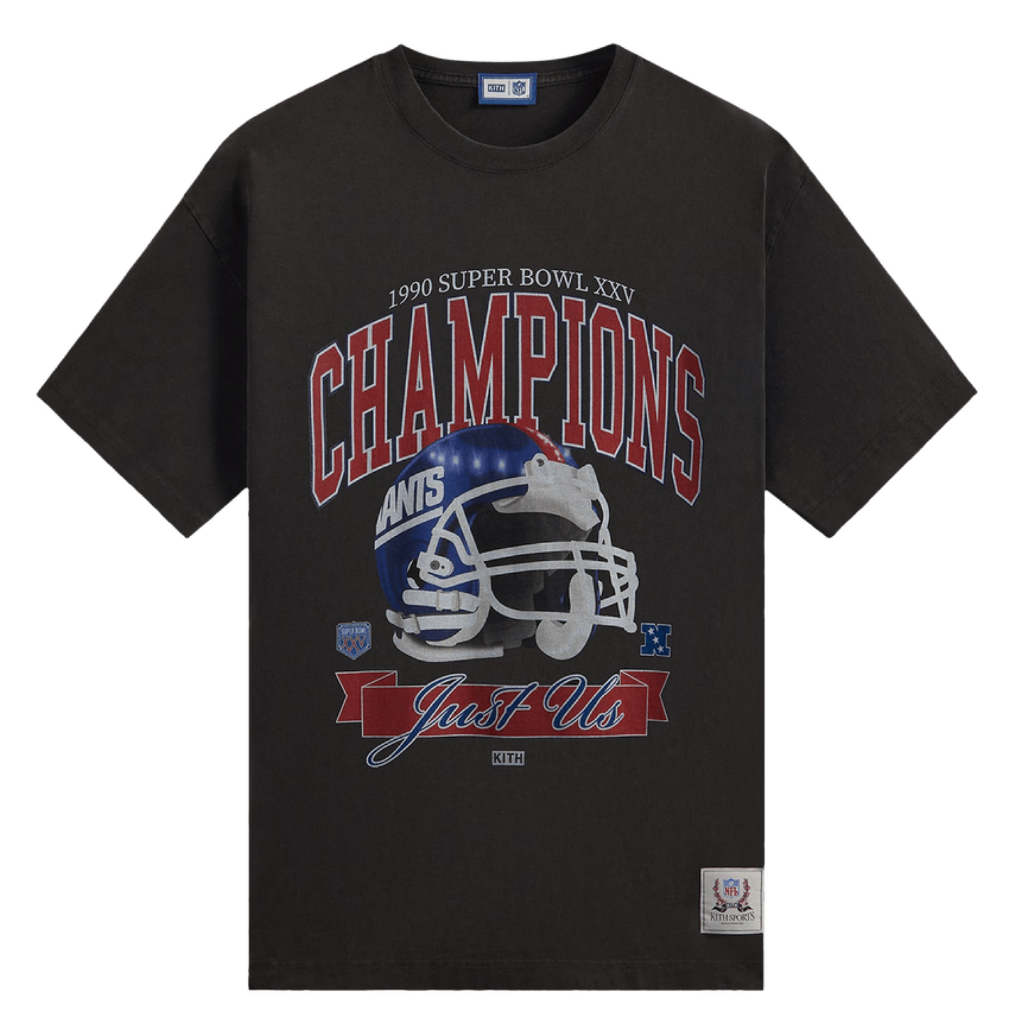 KITH X NFL GIANTS SUPERBOWL VINTAGE TEE BLACK