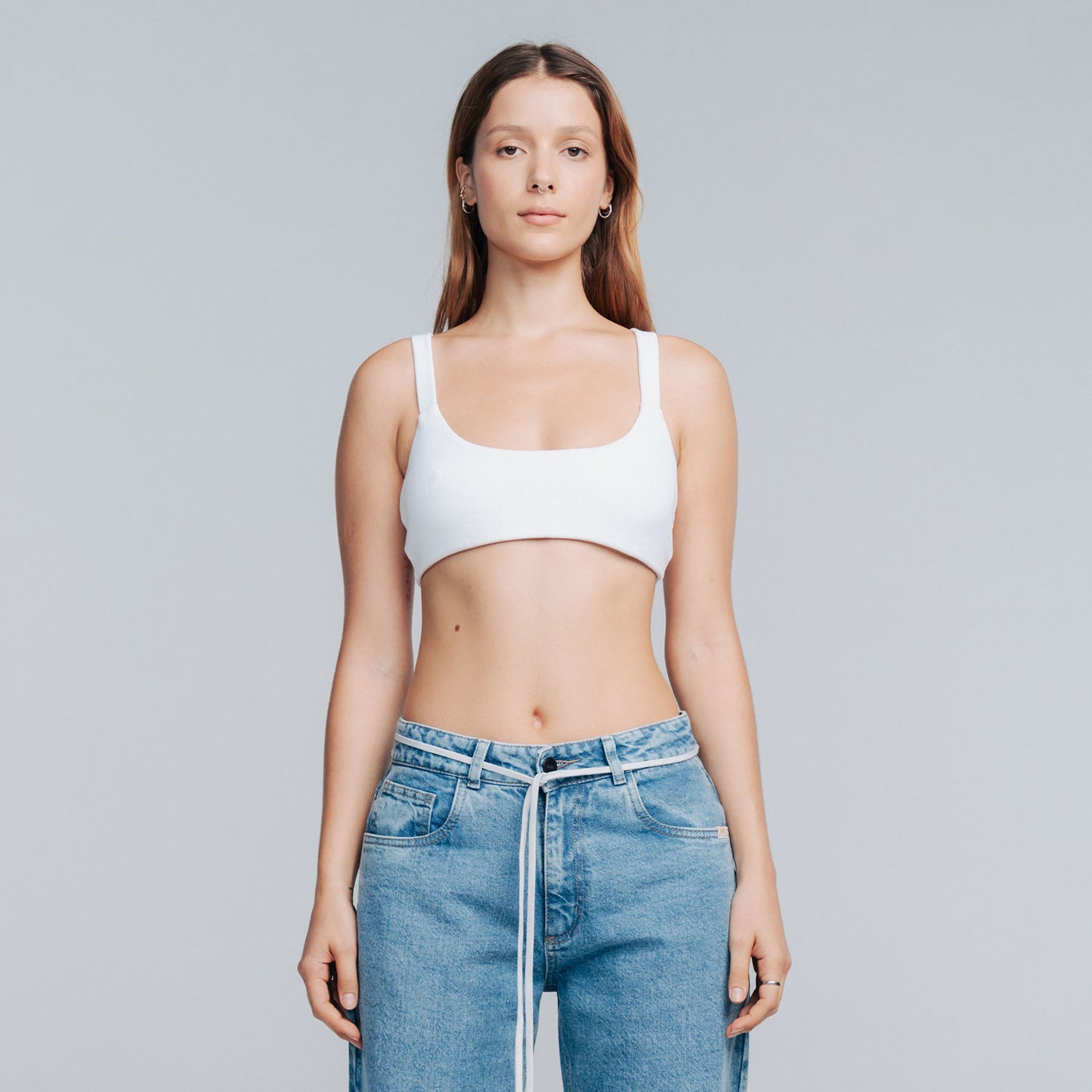 Ribbed Airlift Top White