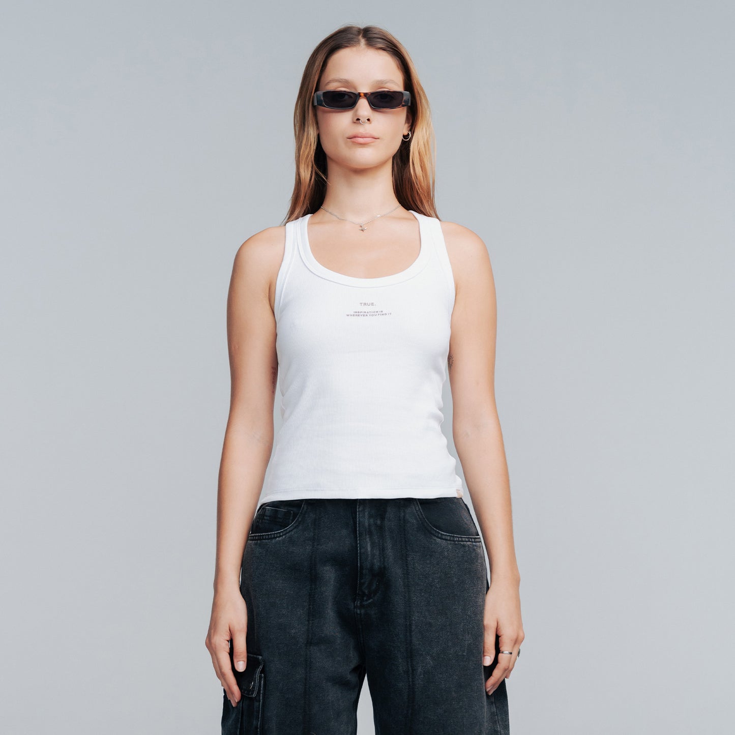 Ribbed Tank Top White