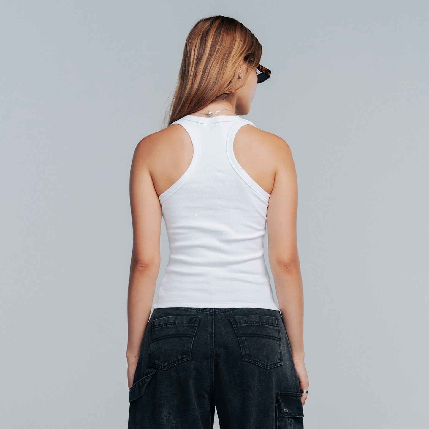 Ribbed Tank Top White