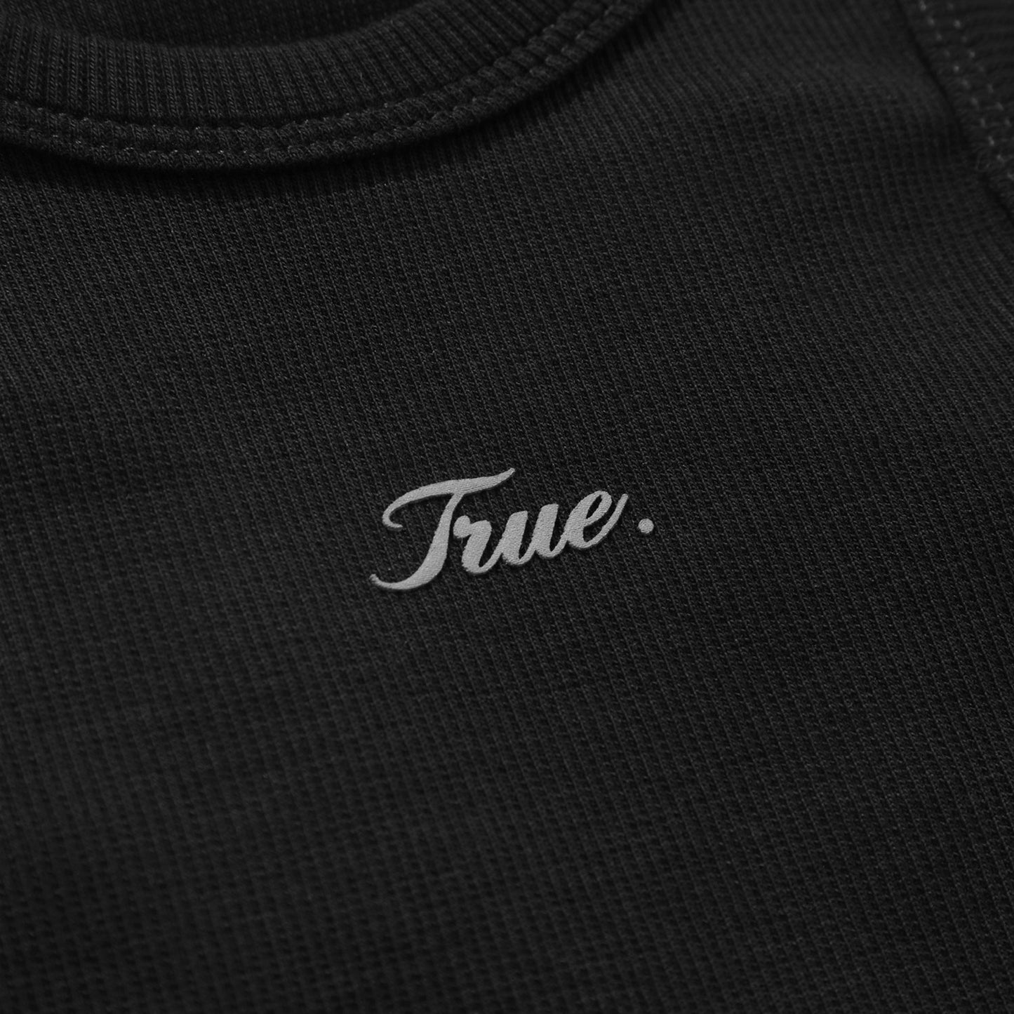 Signature Ribbed Cropped Tank Black