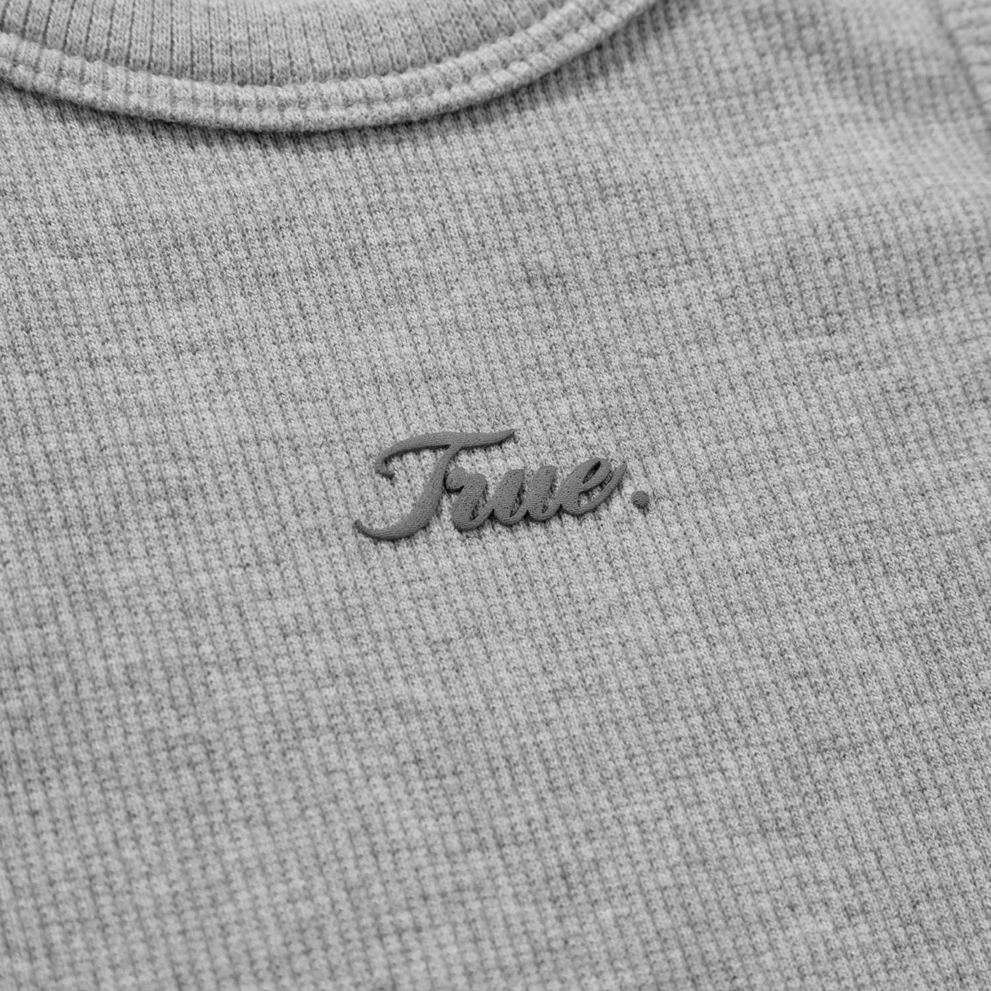 Signature Ribbed Cropped Tank Grey
