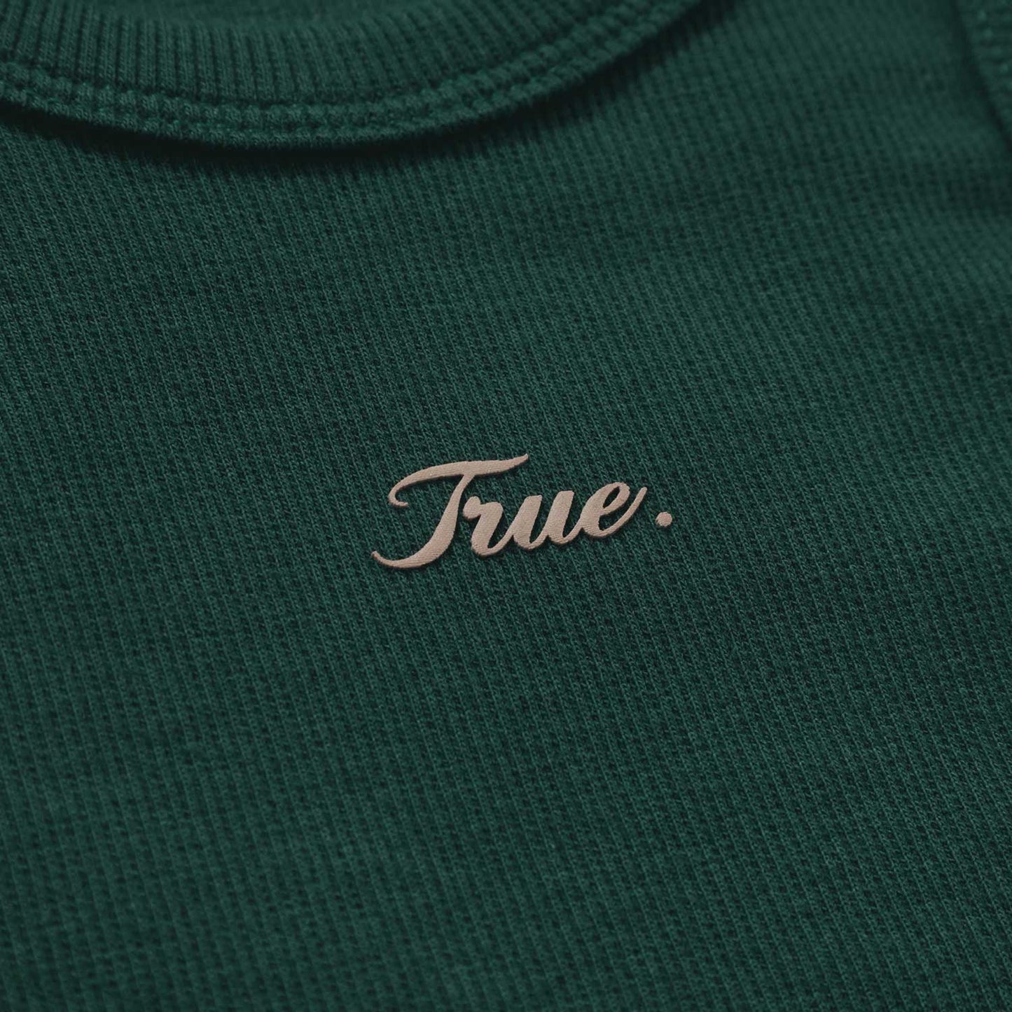 Signature Ribbed Cropped Tank Pine Green
