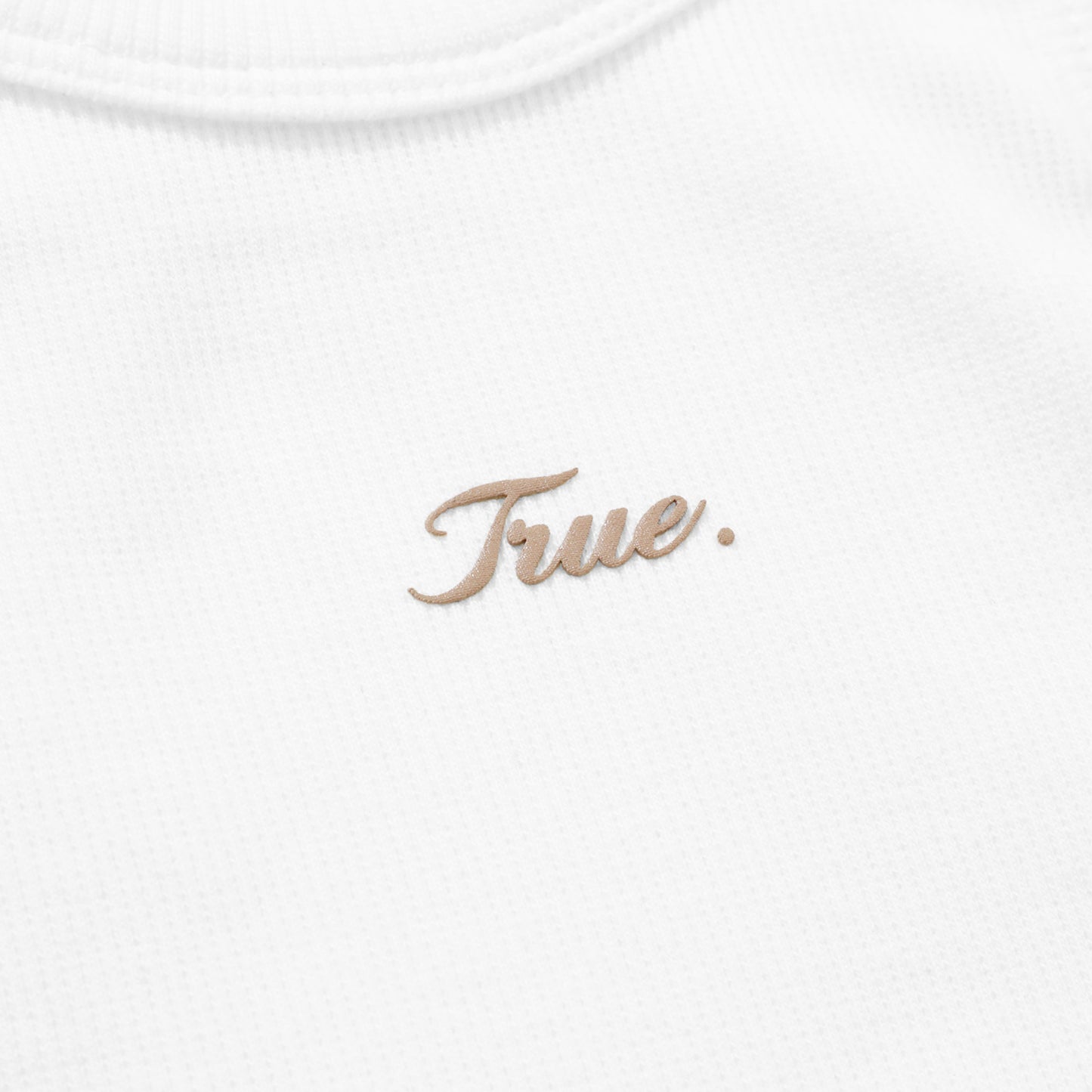 Signature Ribbed Cropped Tank White