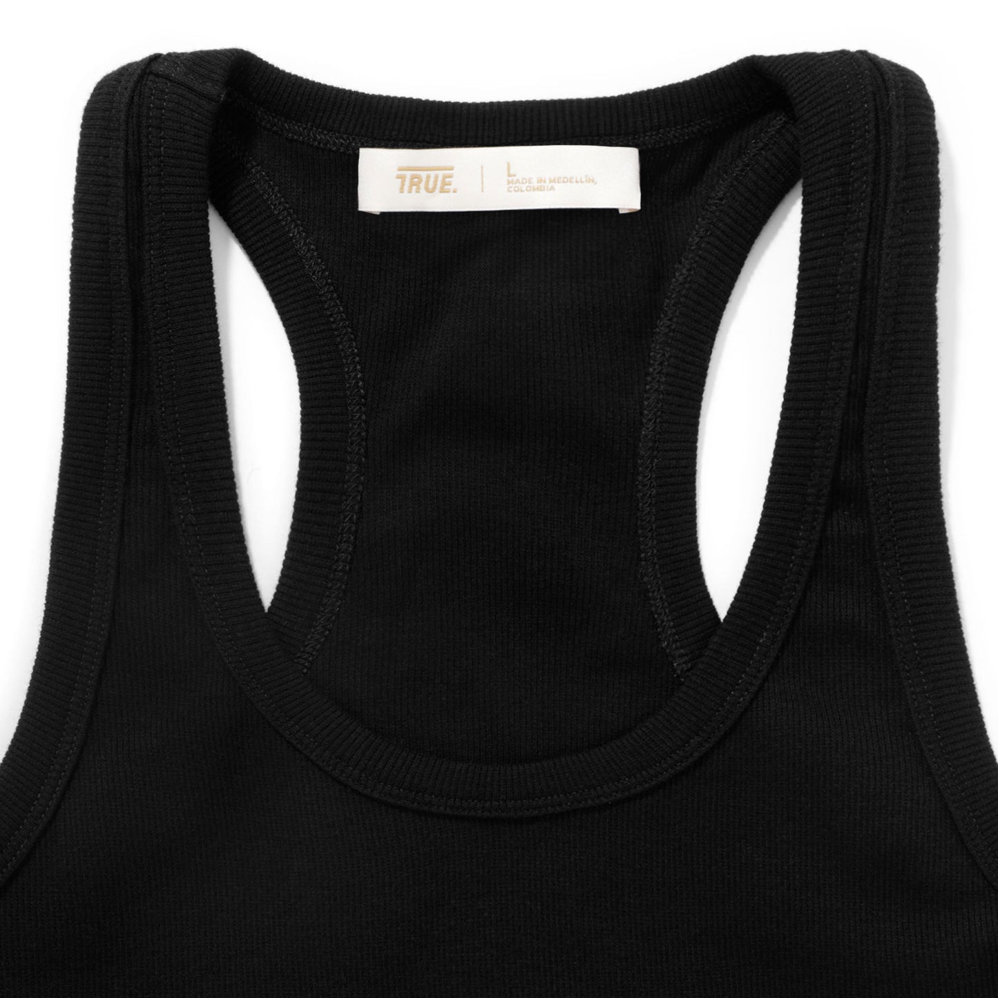 Signature Ribbed Tank Top Black