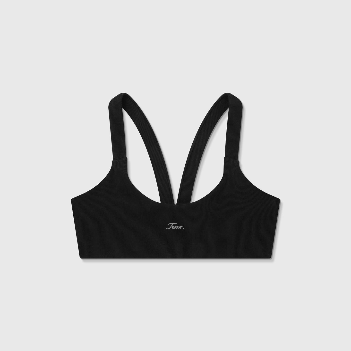 Signature Ribbed Cropped Tank Black