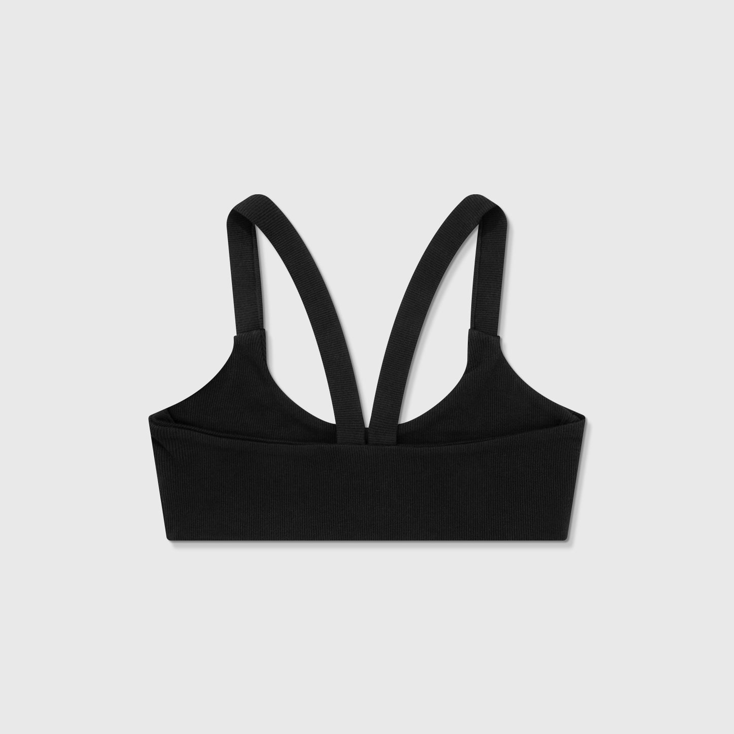 Signature Ribbed Cropped Tank Black