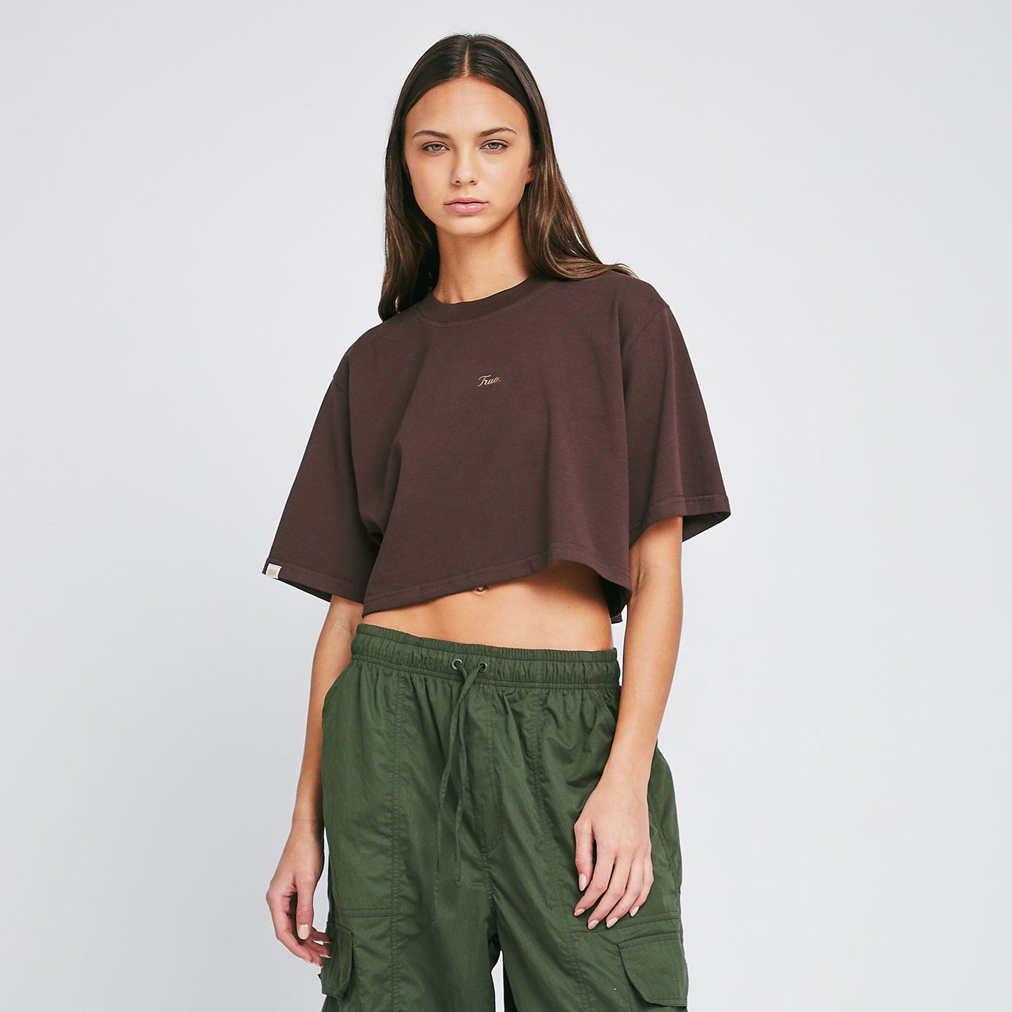 Signature Crop Top Brown