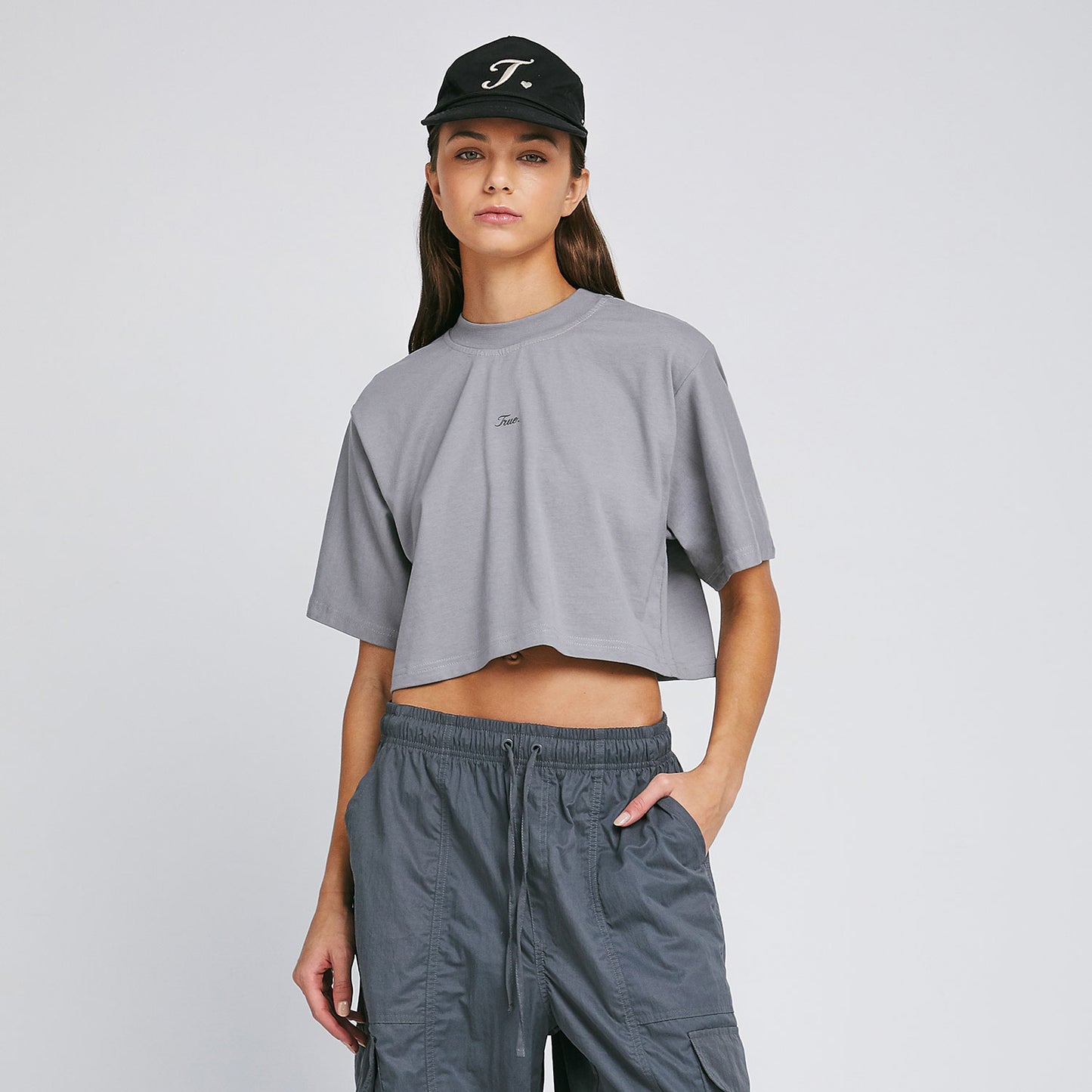 Signature Crop Top Grey